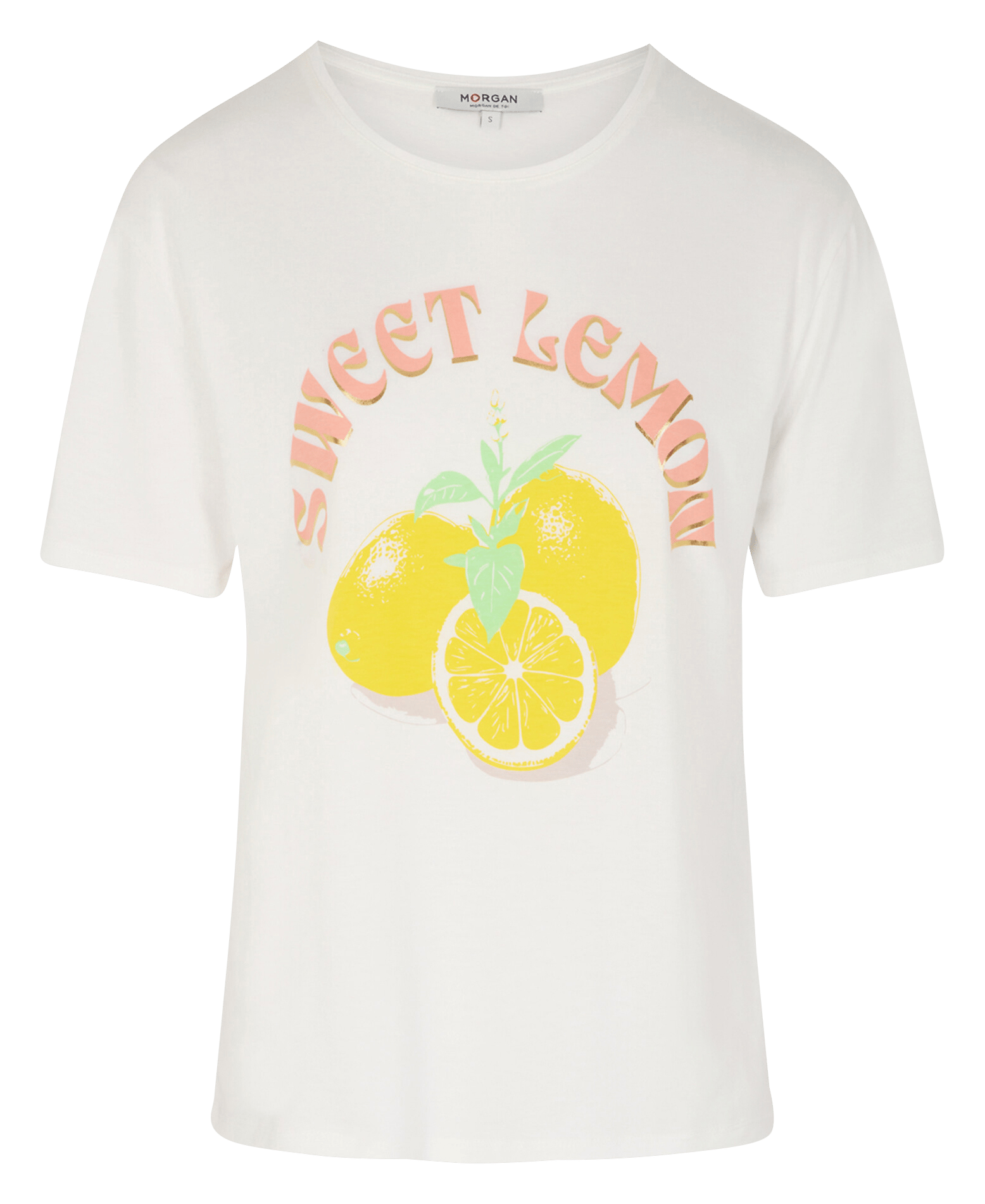Tee-shirt imprimé col rond  MORGAN Blanc
