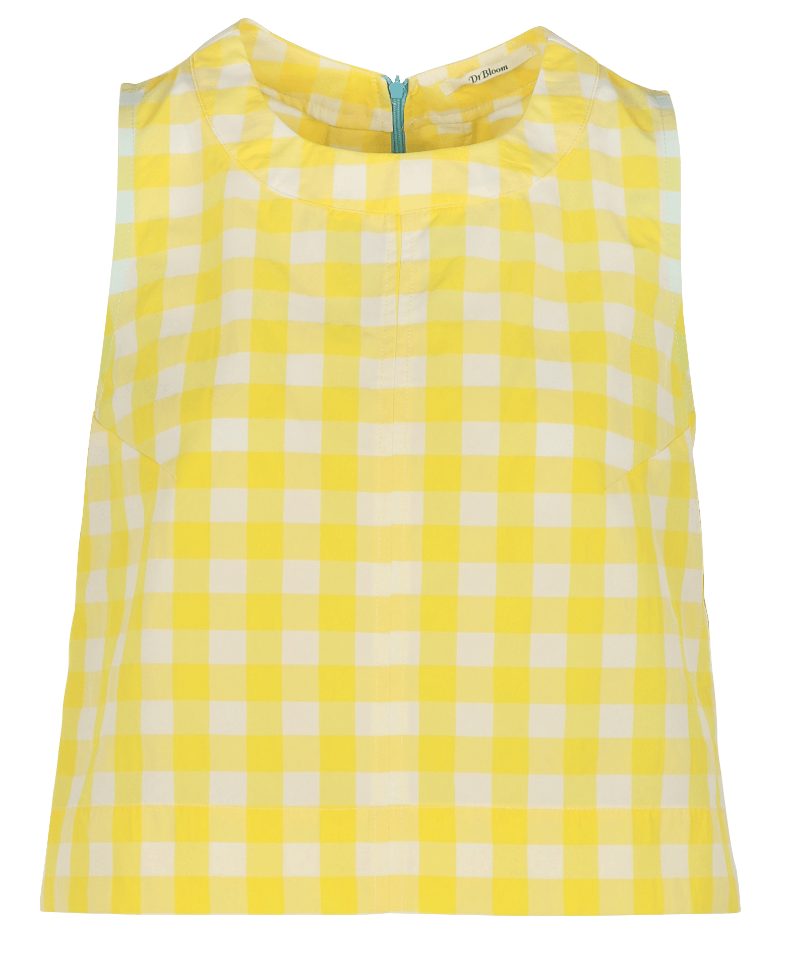 Rechte top met ronde hals en print DR BLOOM Geel