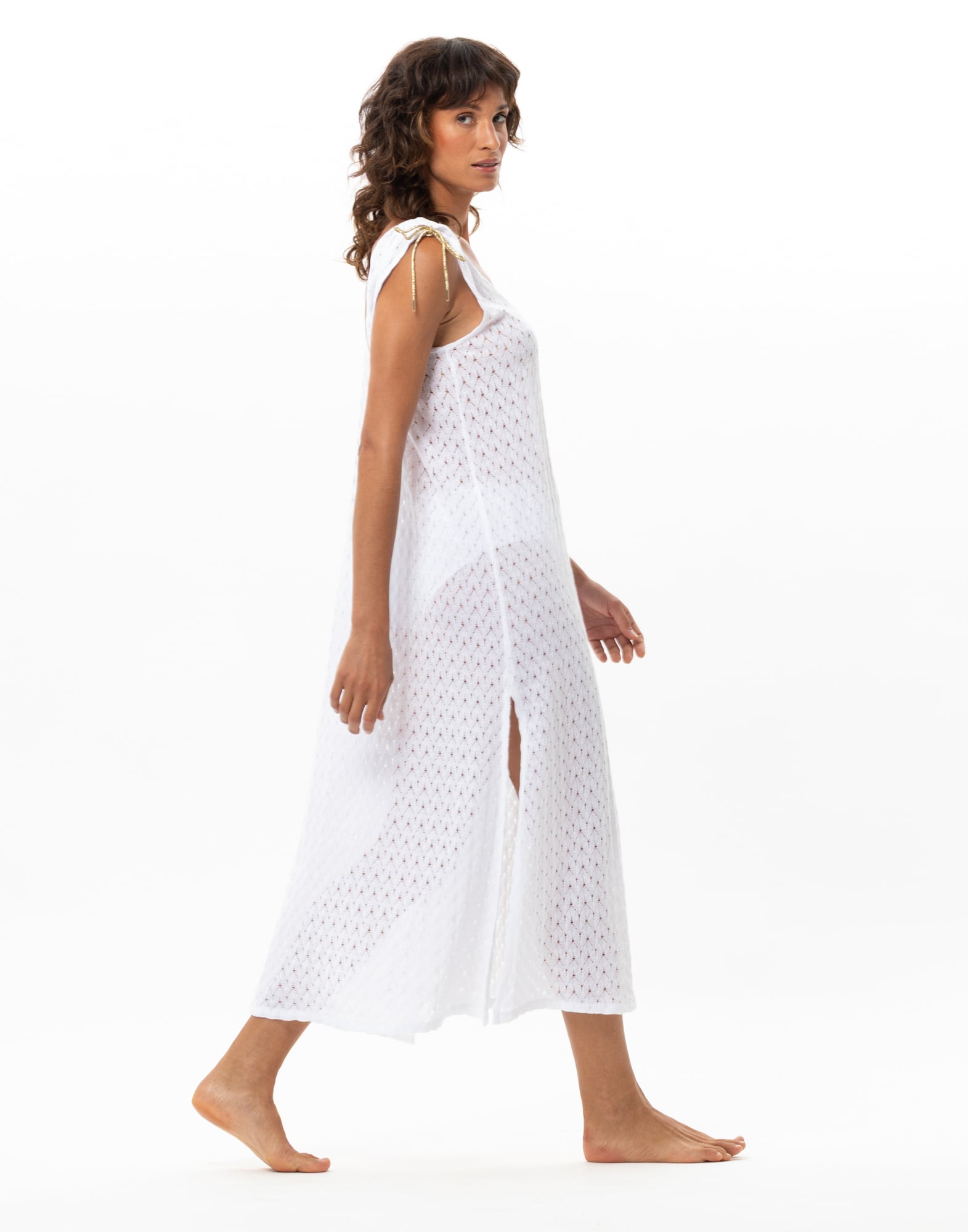 Open-work knit dress LE CHAT White