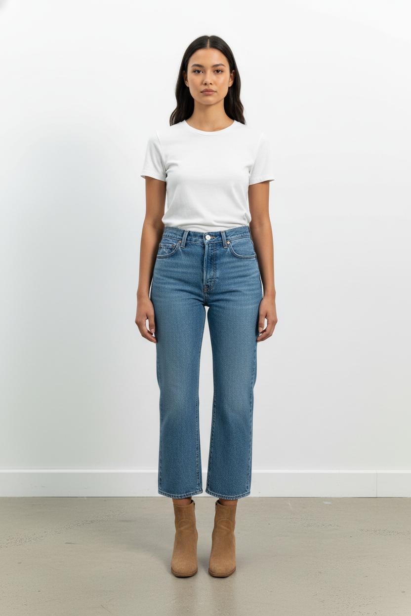 Cropped slim jeans with studs LEVI'S - Seconde main Blue