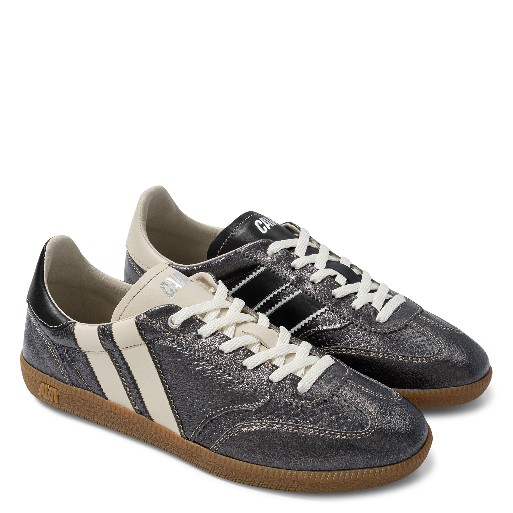 Baskets basses en cuir CAVAL Argent
