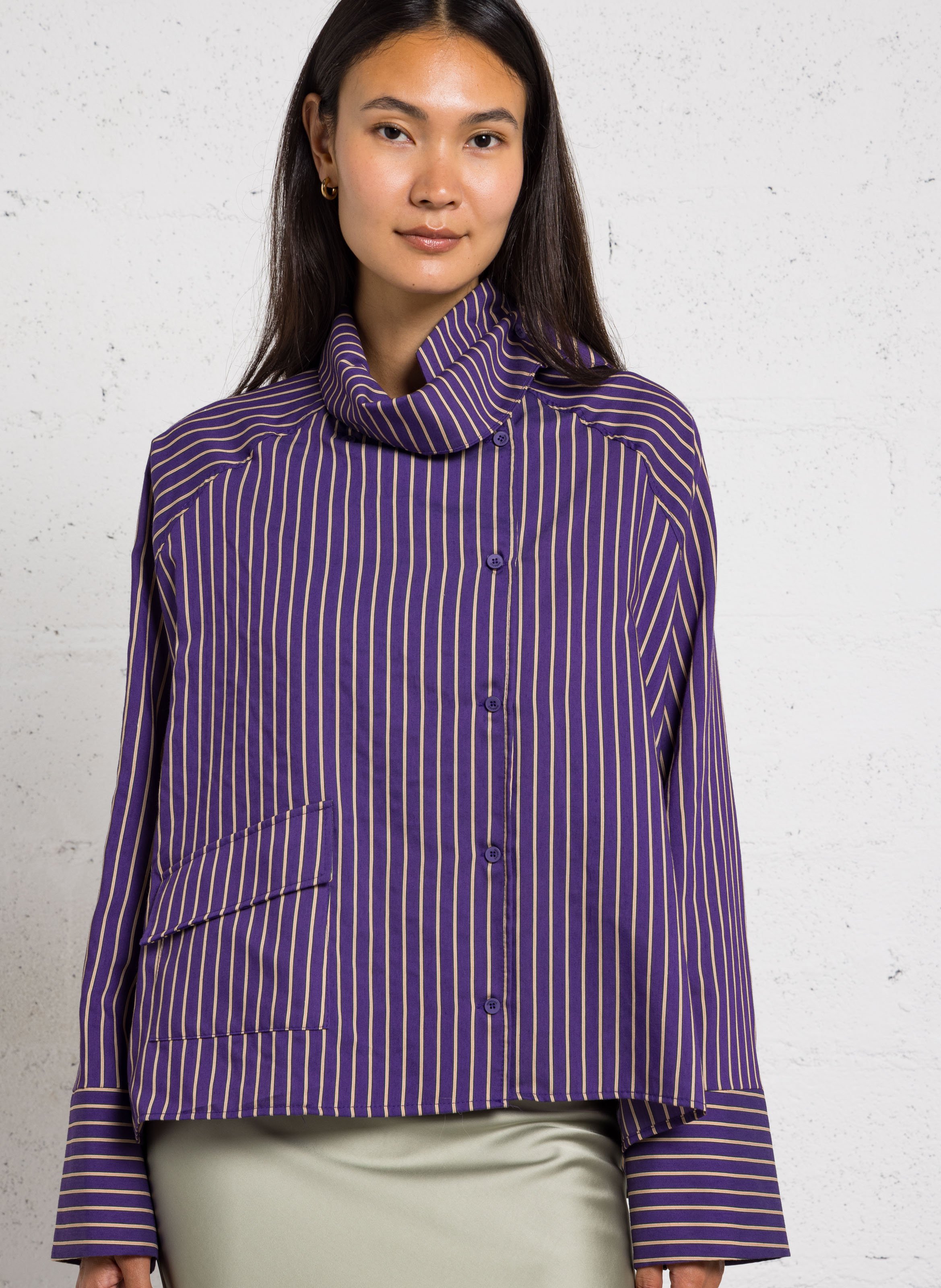 Chemise asymétrique col montant IMPERIAL