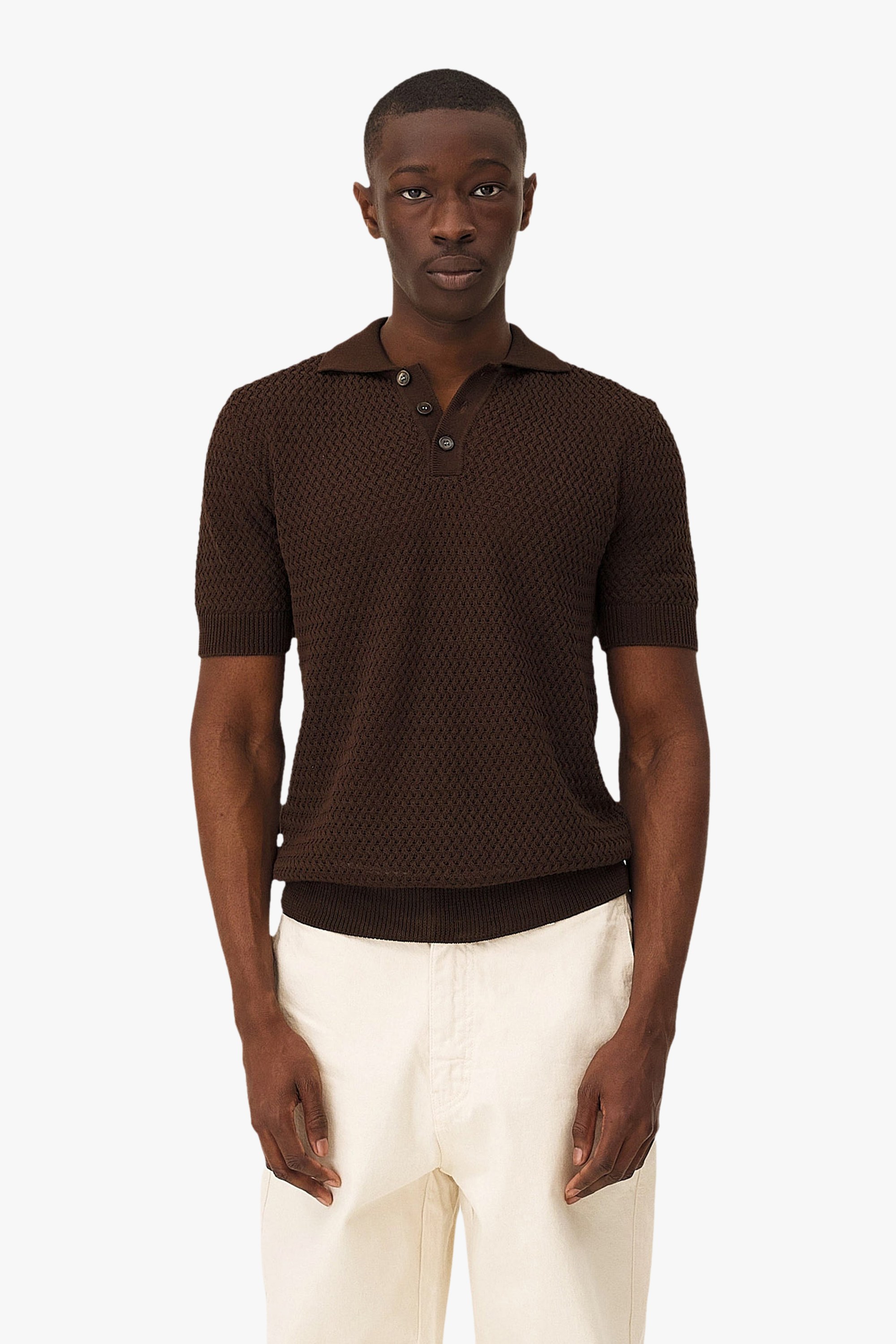 Short-sleeve Haring polo Noyoco Brown