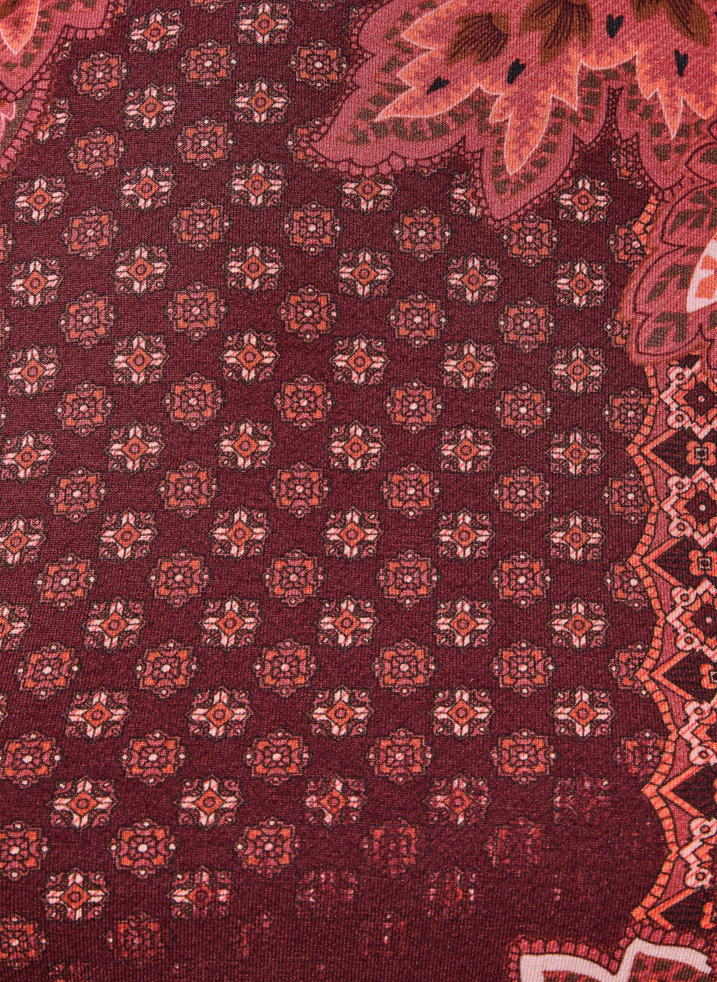 T-shirt manches longues imprimé col montant LA FEE MARABOUTEE Rouge