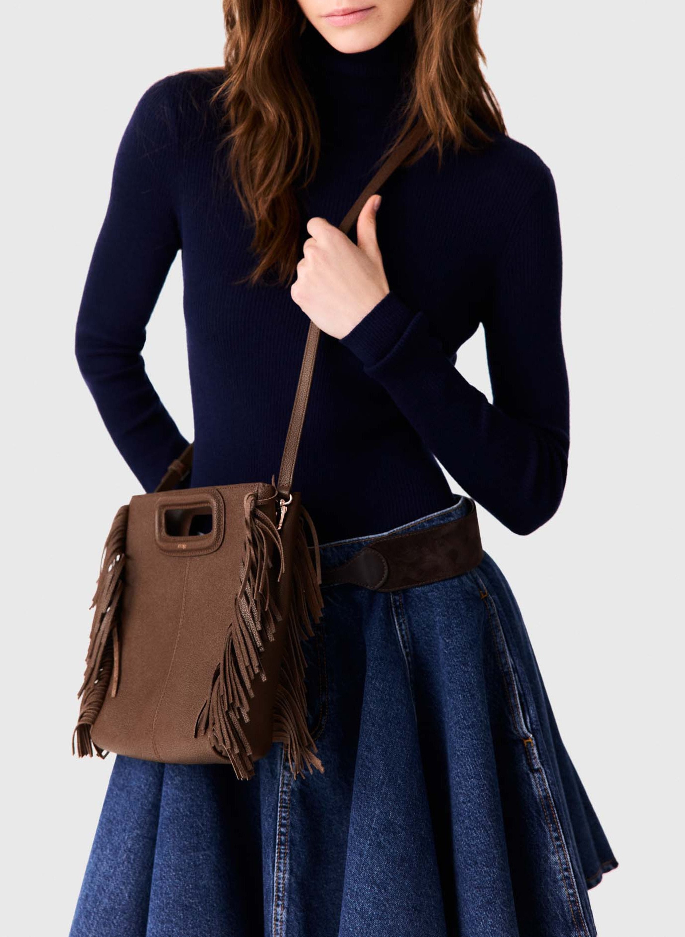 Leren clutch MAJE Bruin