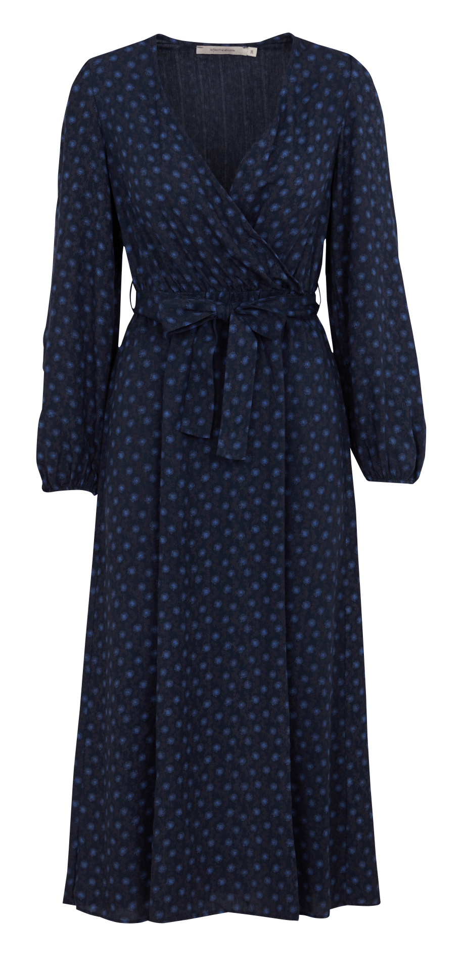 Lange jurk met overslag en print LA FEE MARABOUTEE Blauw