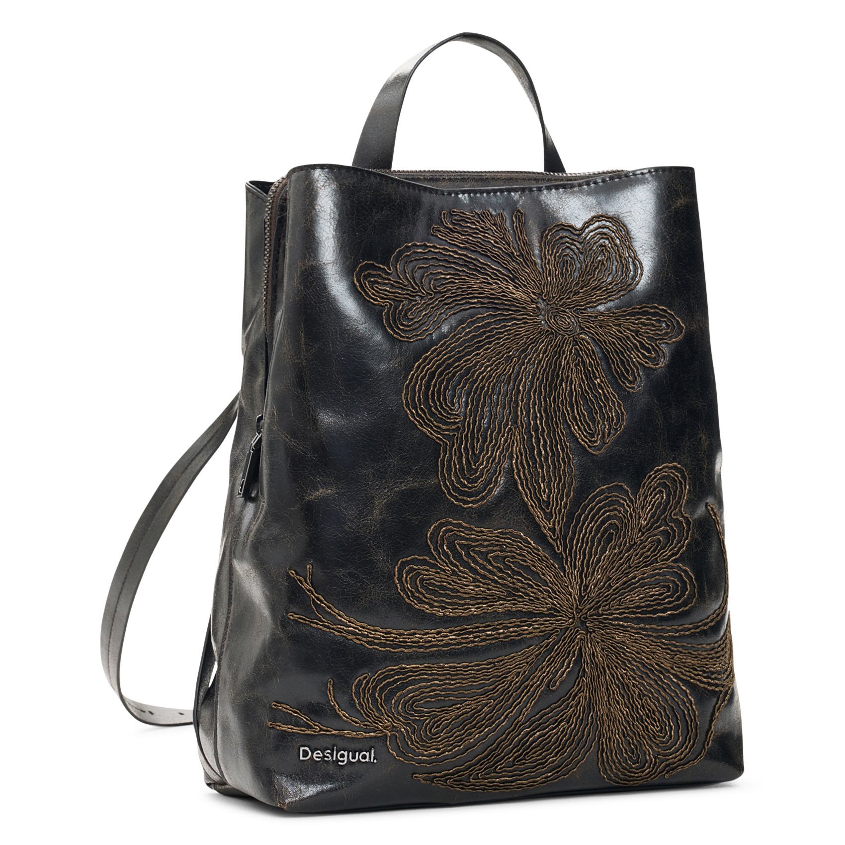 Sac à dos brodé DESIGUAL Marron