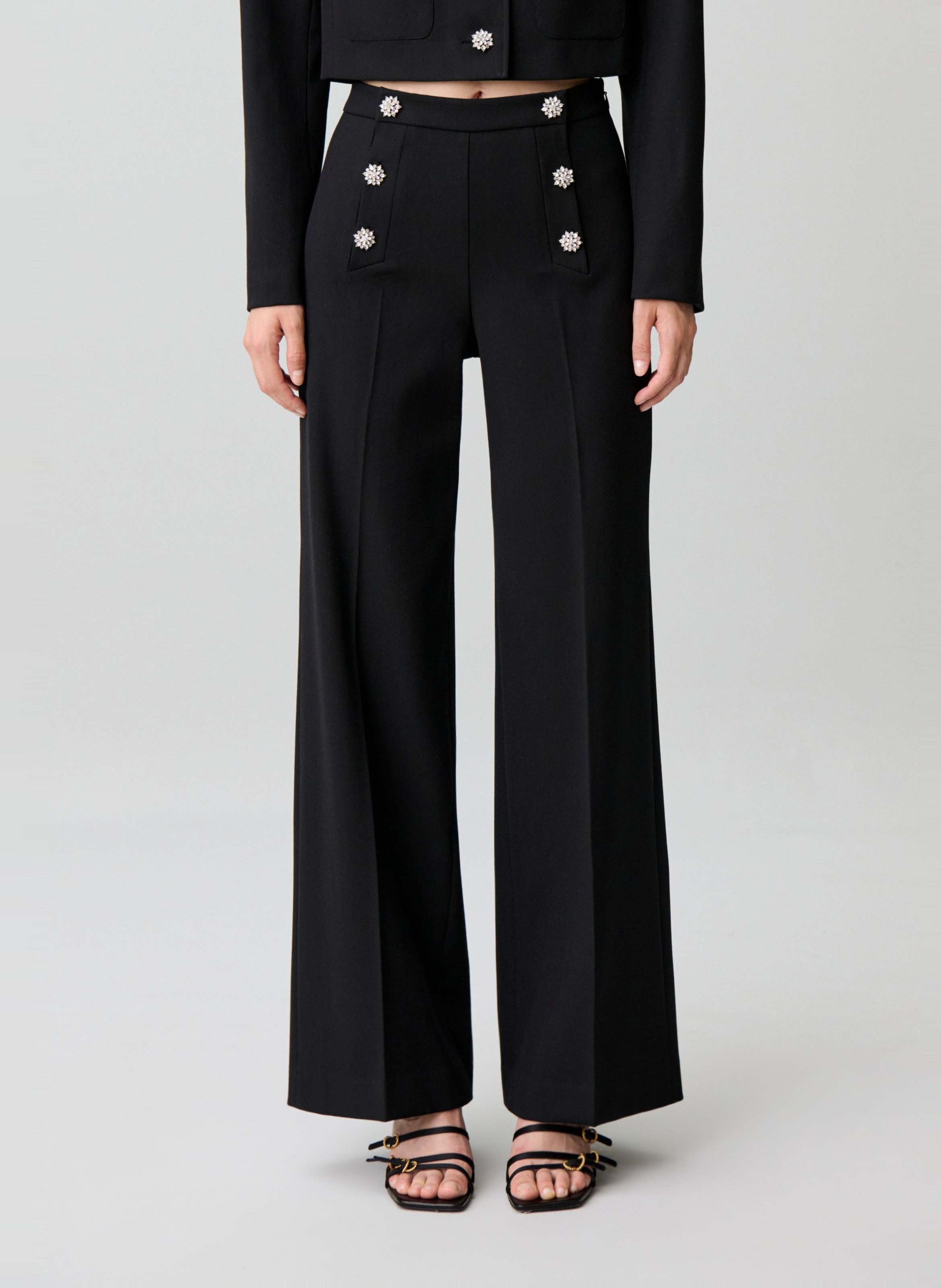 Pantalon droit  à détails boutons  CLAUDIE PIERLOT Noir