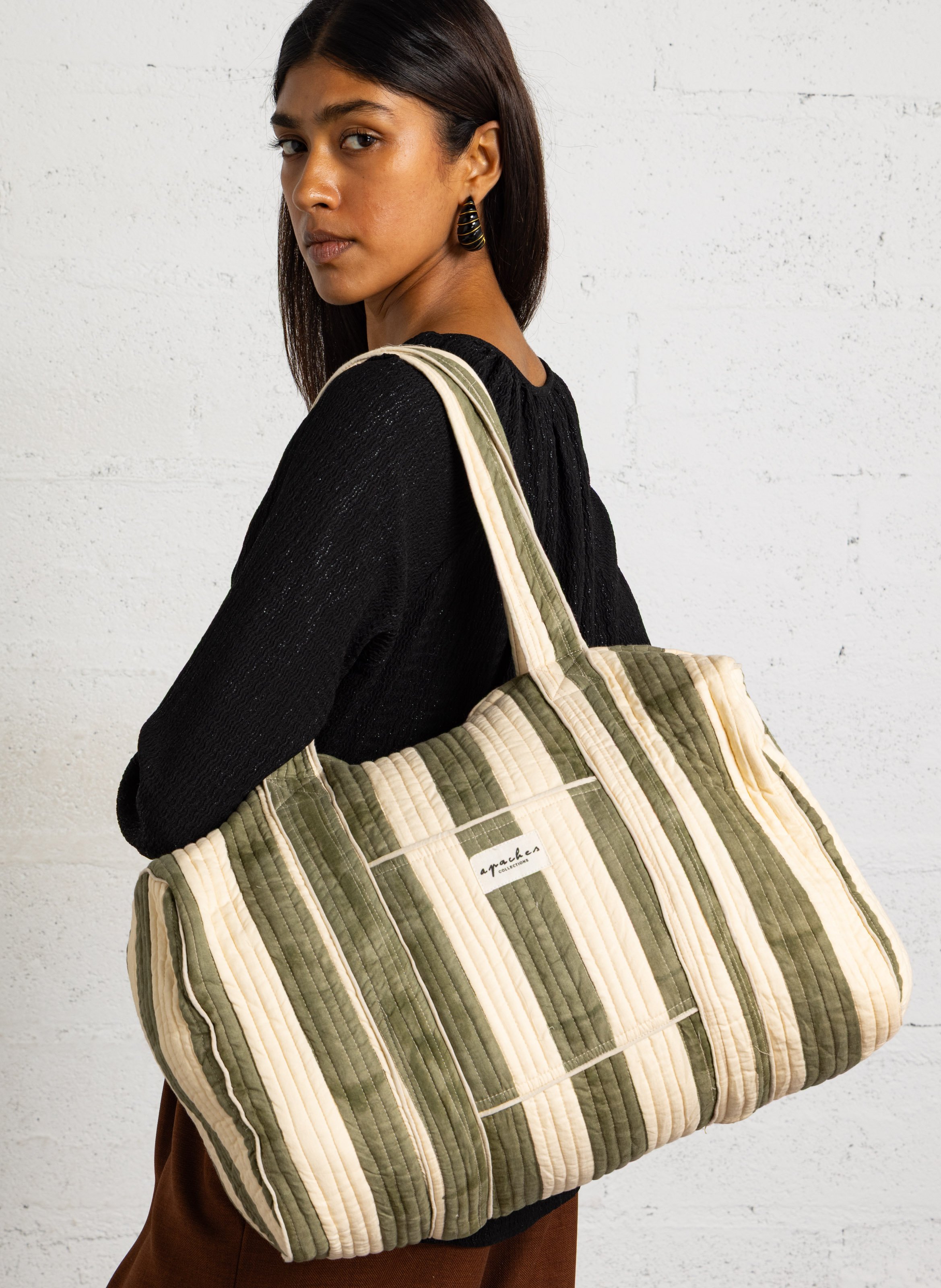 Cotton weekend bag APACHES COLLECTIONS Green