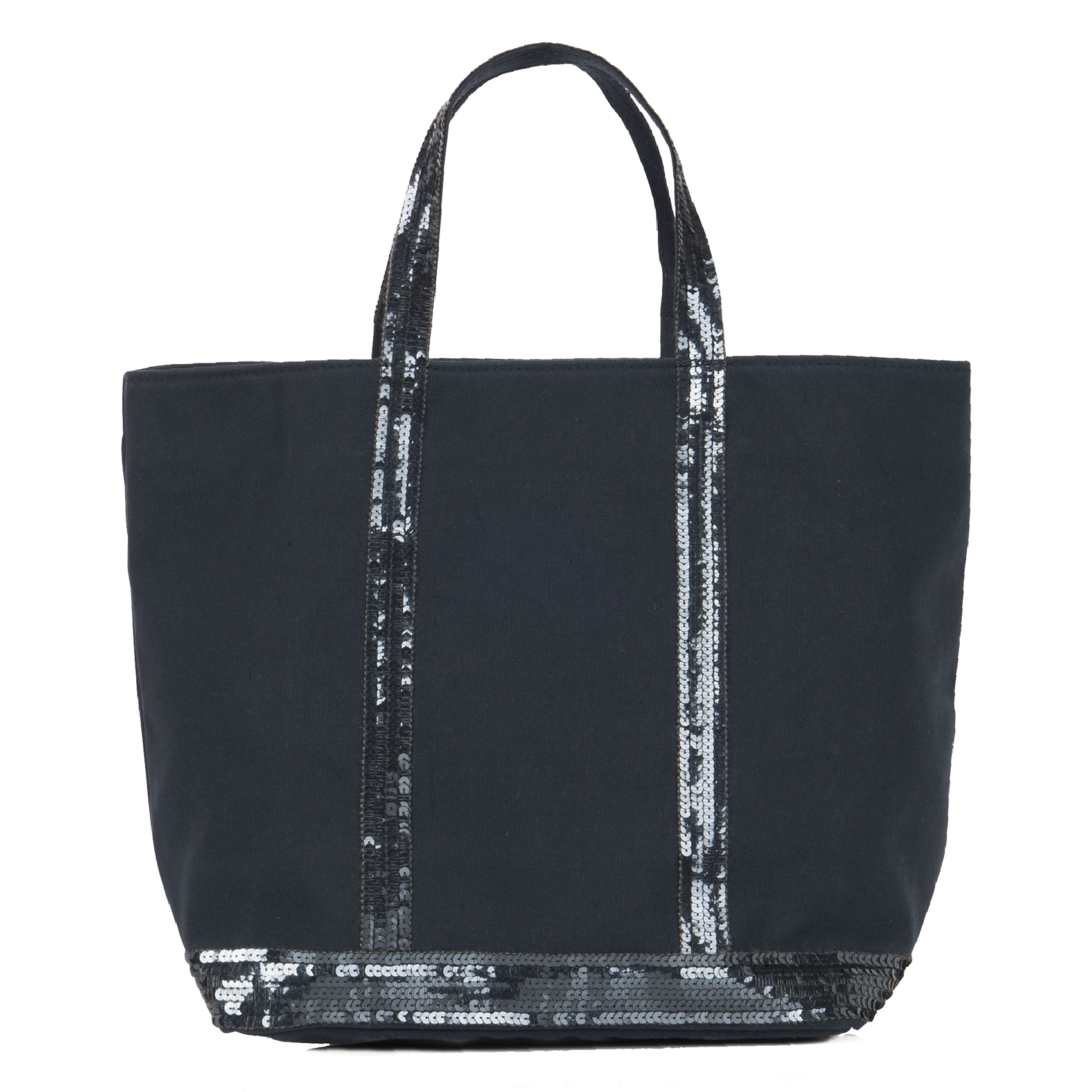 Cabas M à sequins en toile de coton  VANESSA BRUNO Noir
