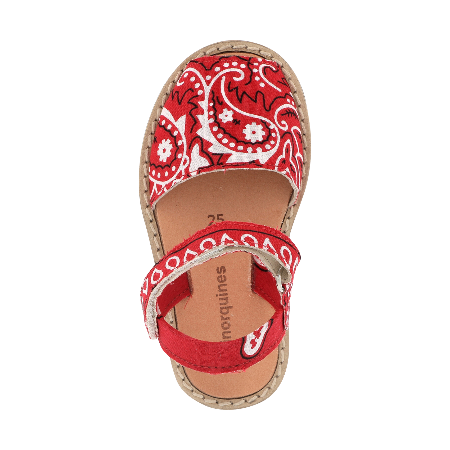 Flache Ledersandalen mit Print MINORQUINES Rot