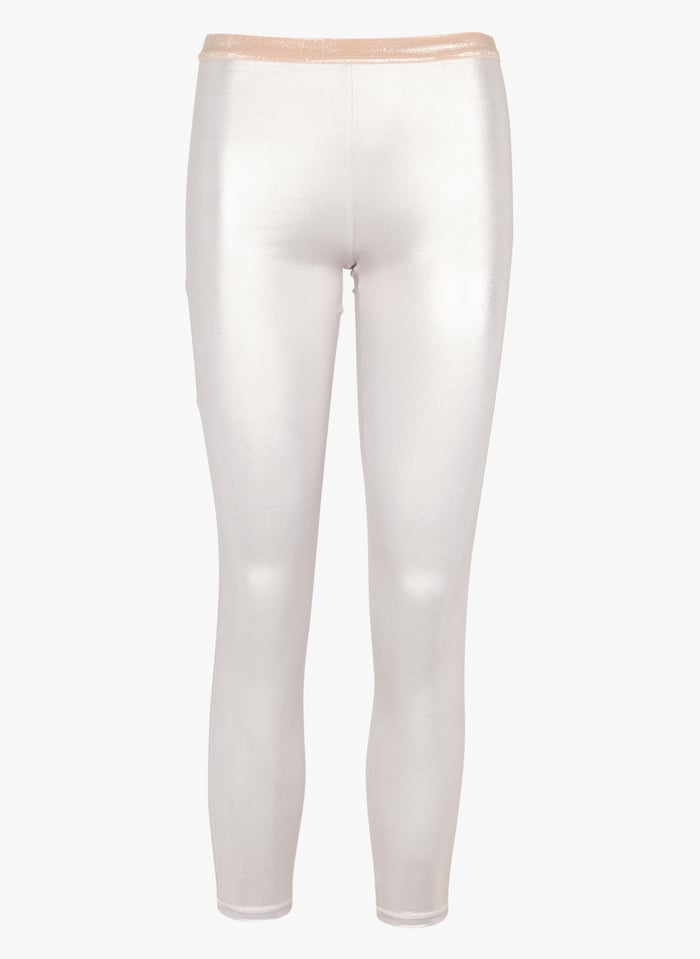 High waisted Velvet Leggings Silver Shiny La Nouvelle Women