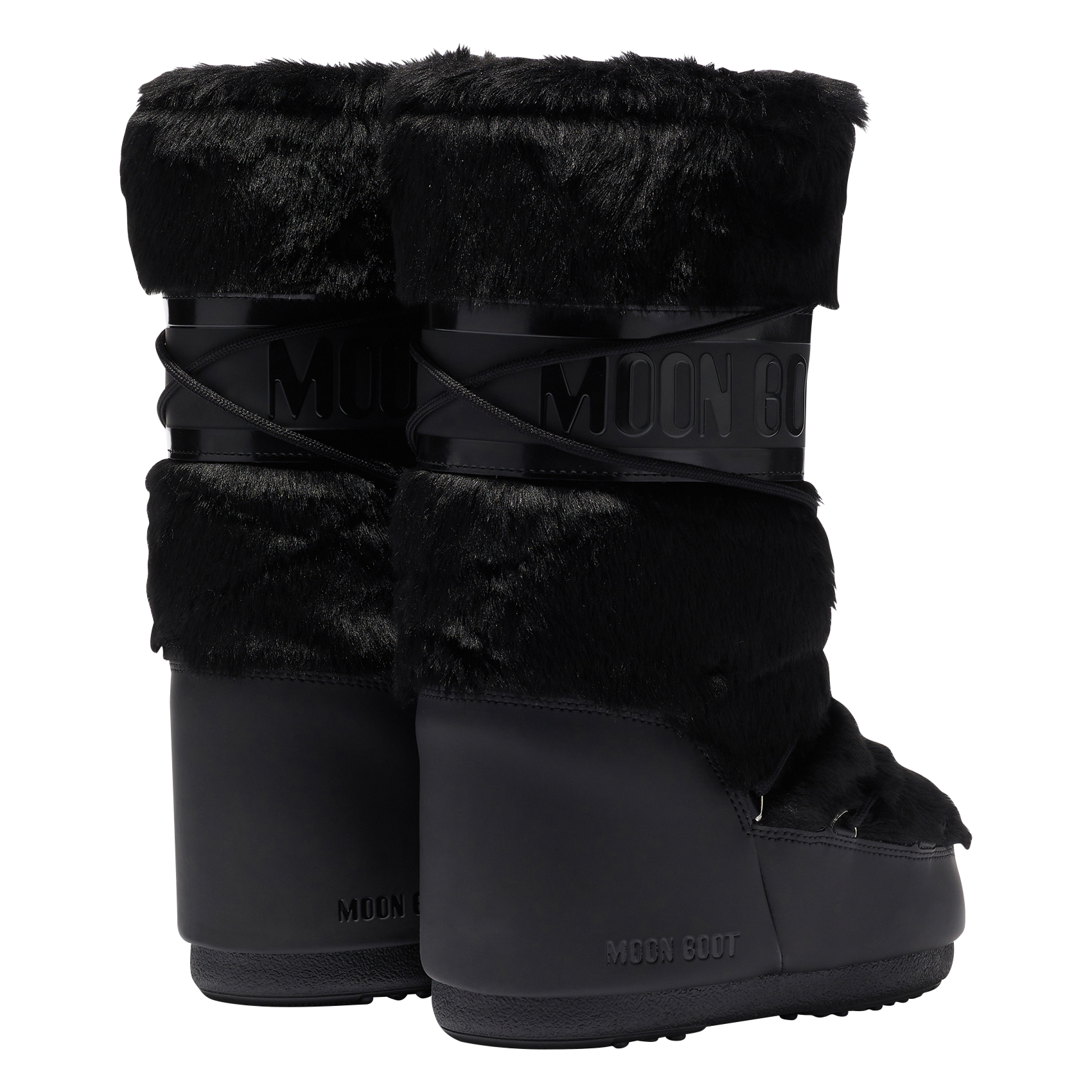 Bottes à lacets en fourrure synthétique MOON BOOT Noir