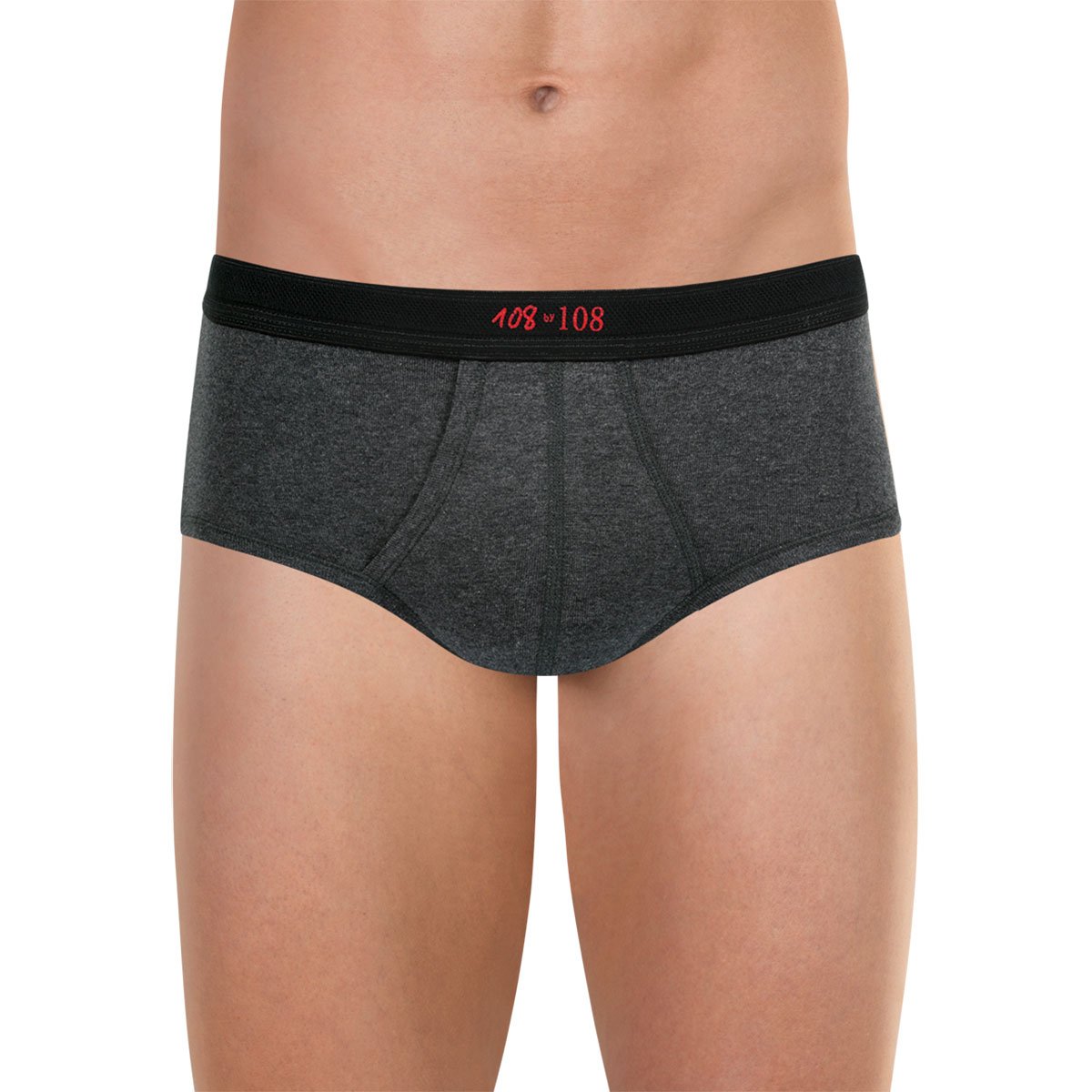 High-rise open pure premium cotton panties  Anthracite chiné