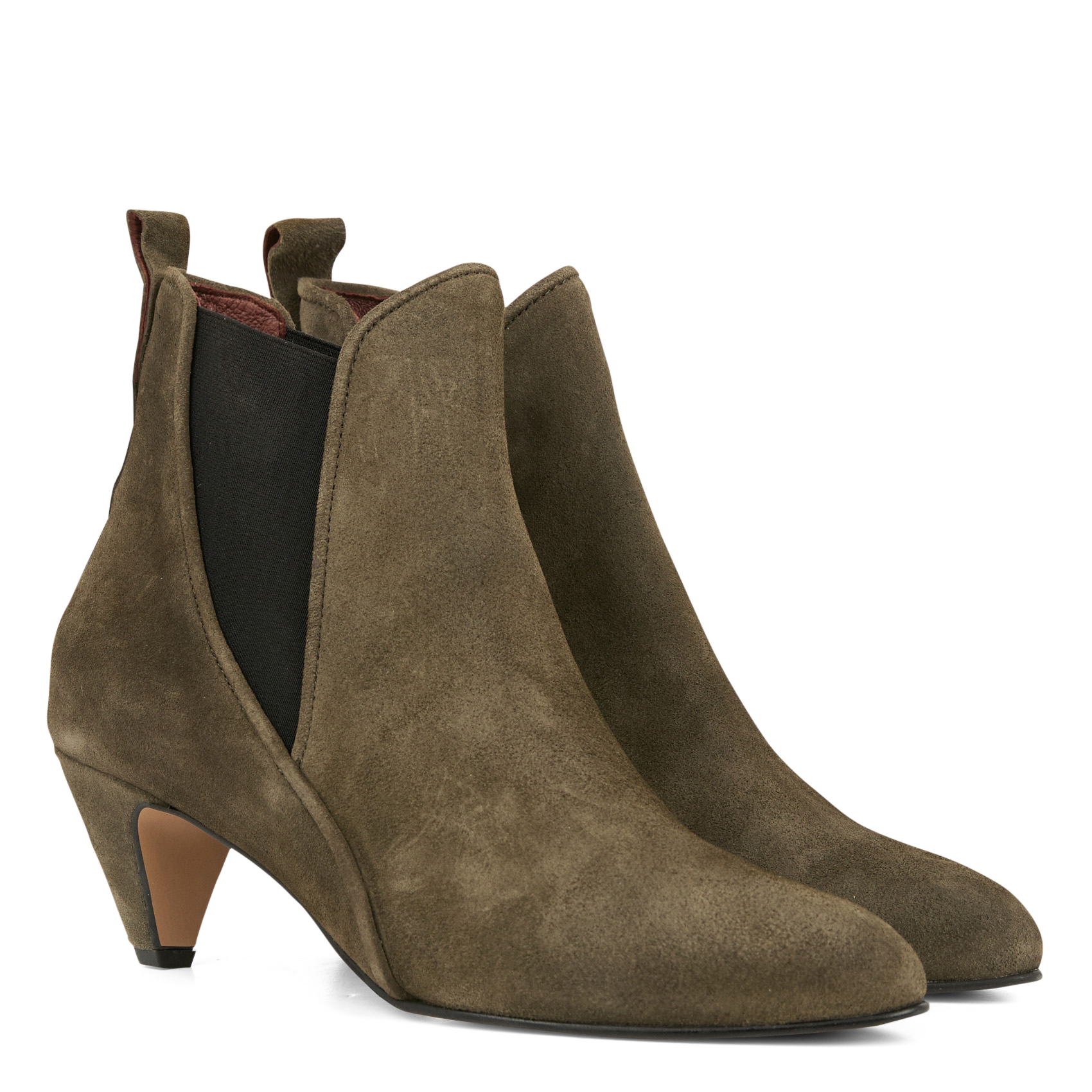 Bottines à talon imprimé en cuir velours ANONYMOUS COPENHAGEN Vert