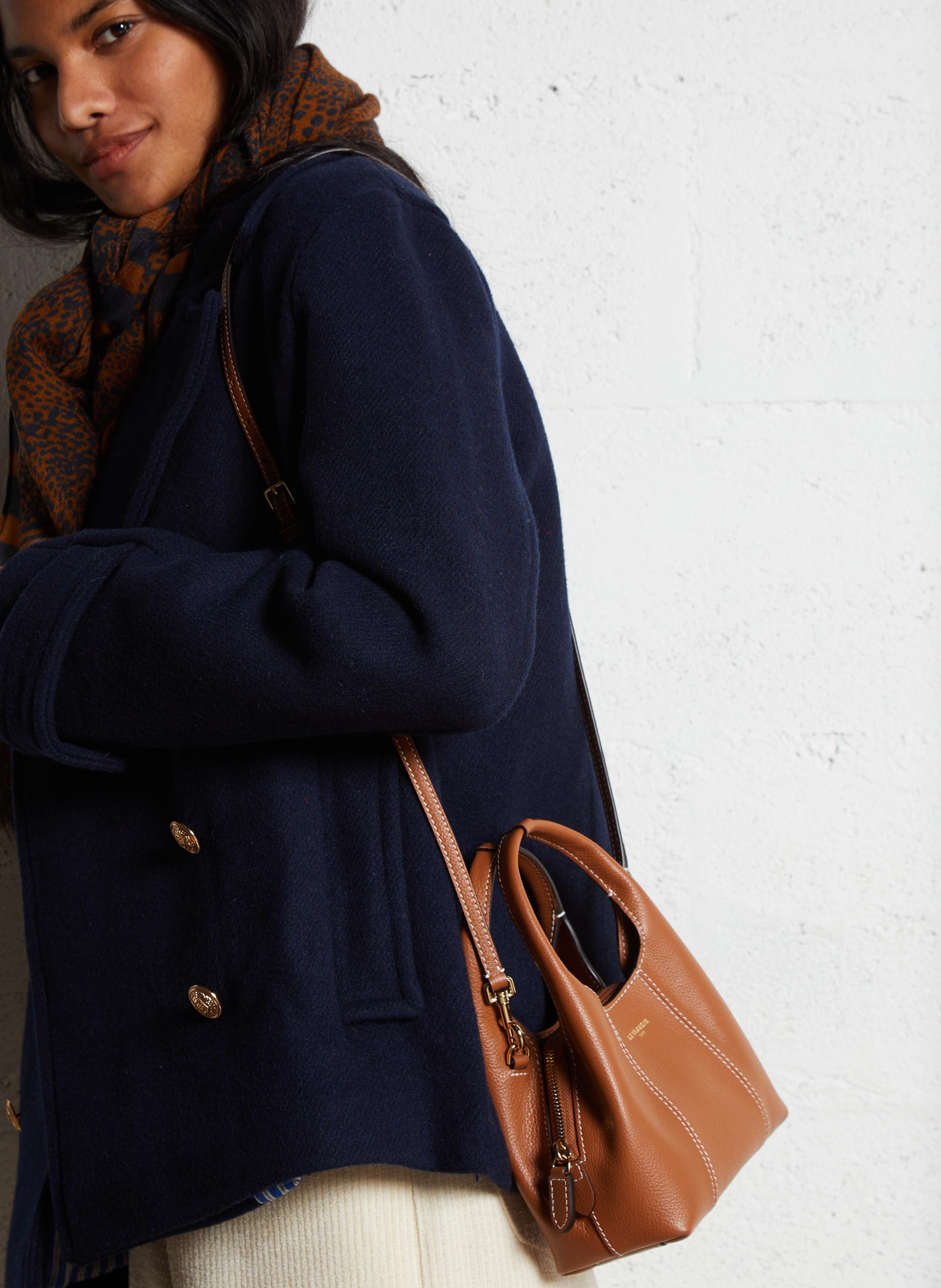 Mini sac à main en cuir LE TANNEUR Marron