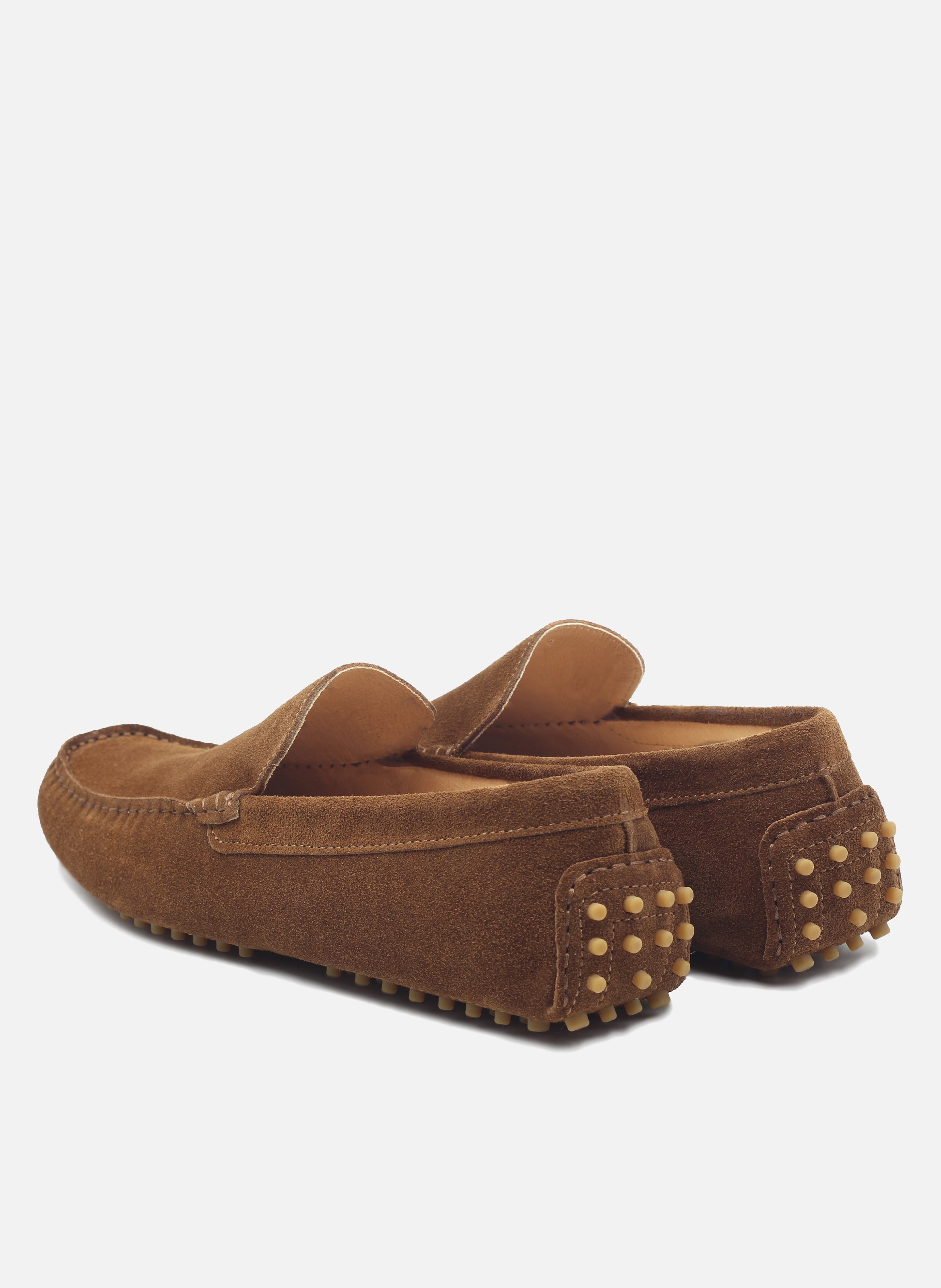 Mocassins picots doublés cuir daim JULES & JENN Marron