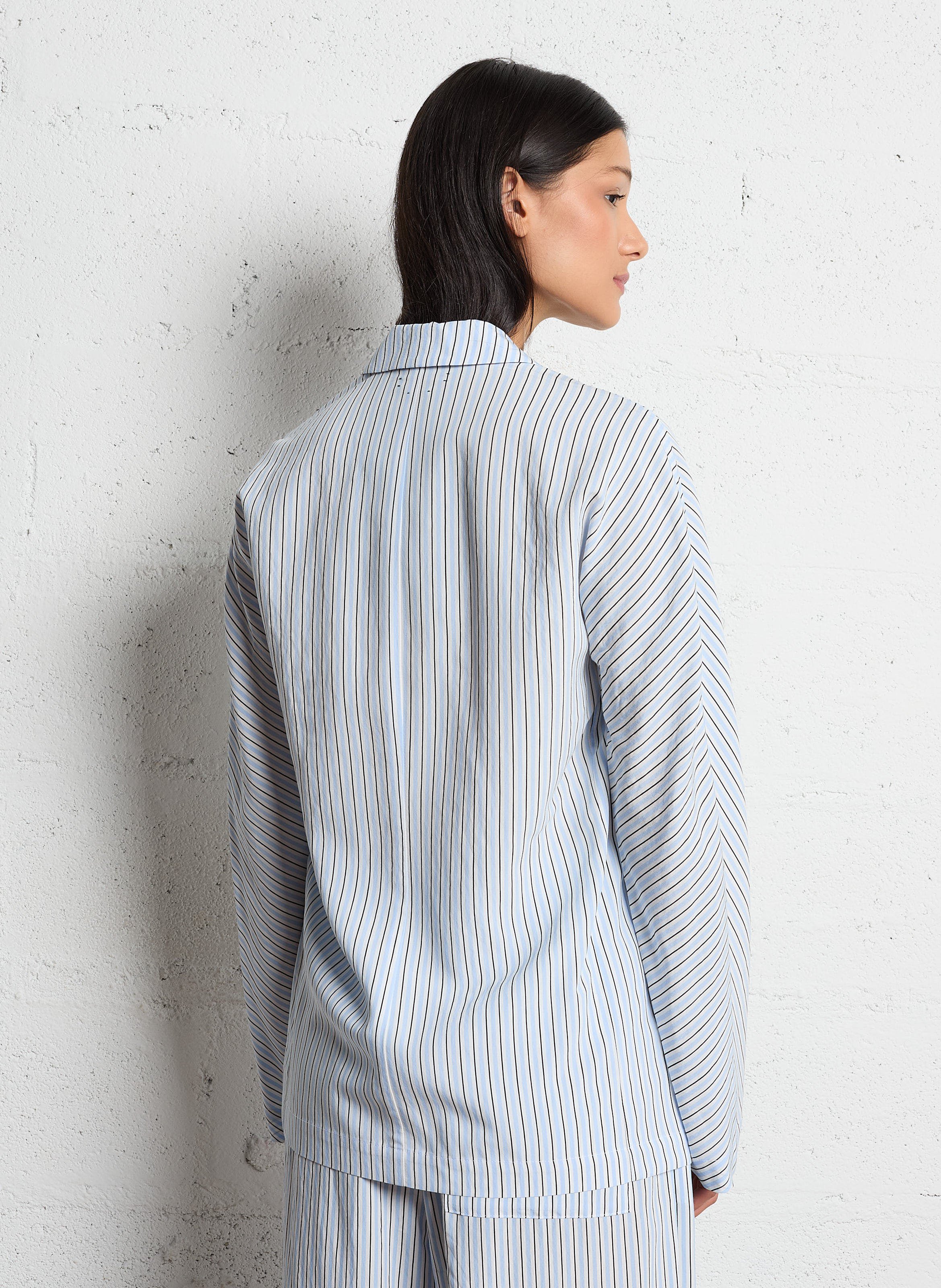 Striped jacket with tailored collar LAURENCE BRAS Blue