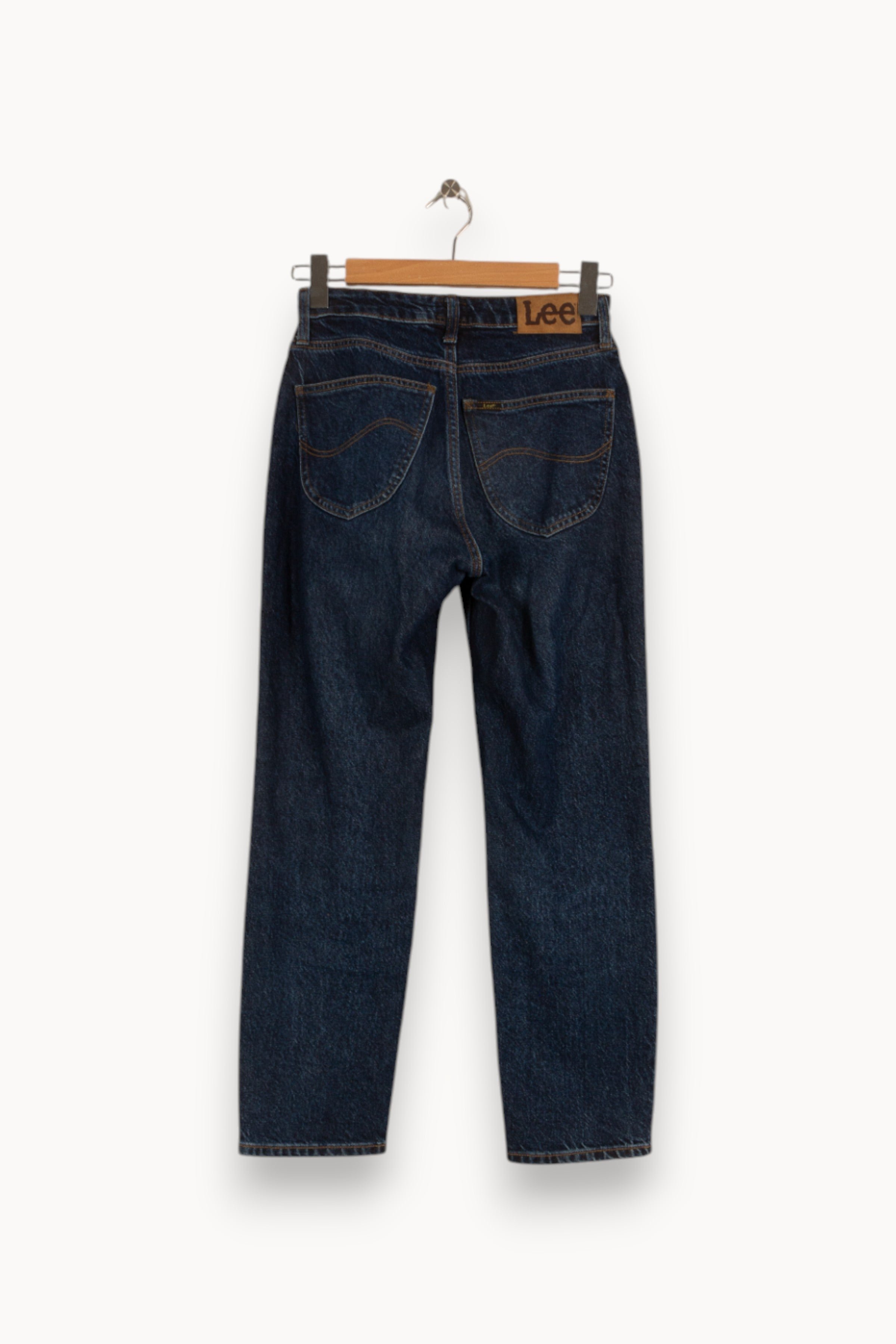 Cropped slim jeans with studs LEE - Seconde Main Blue