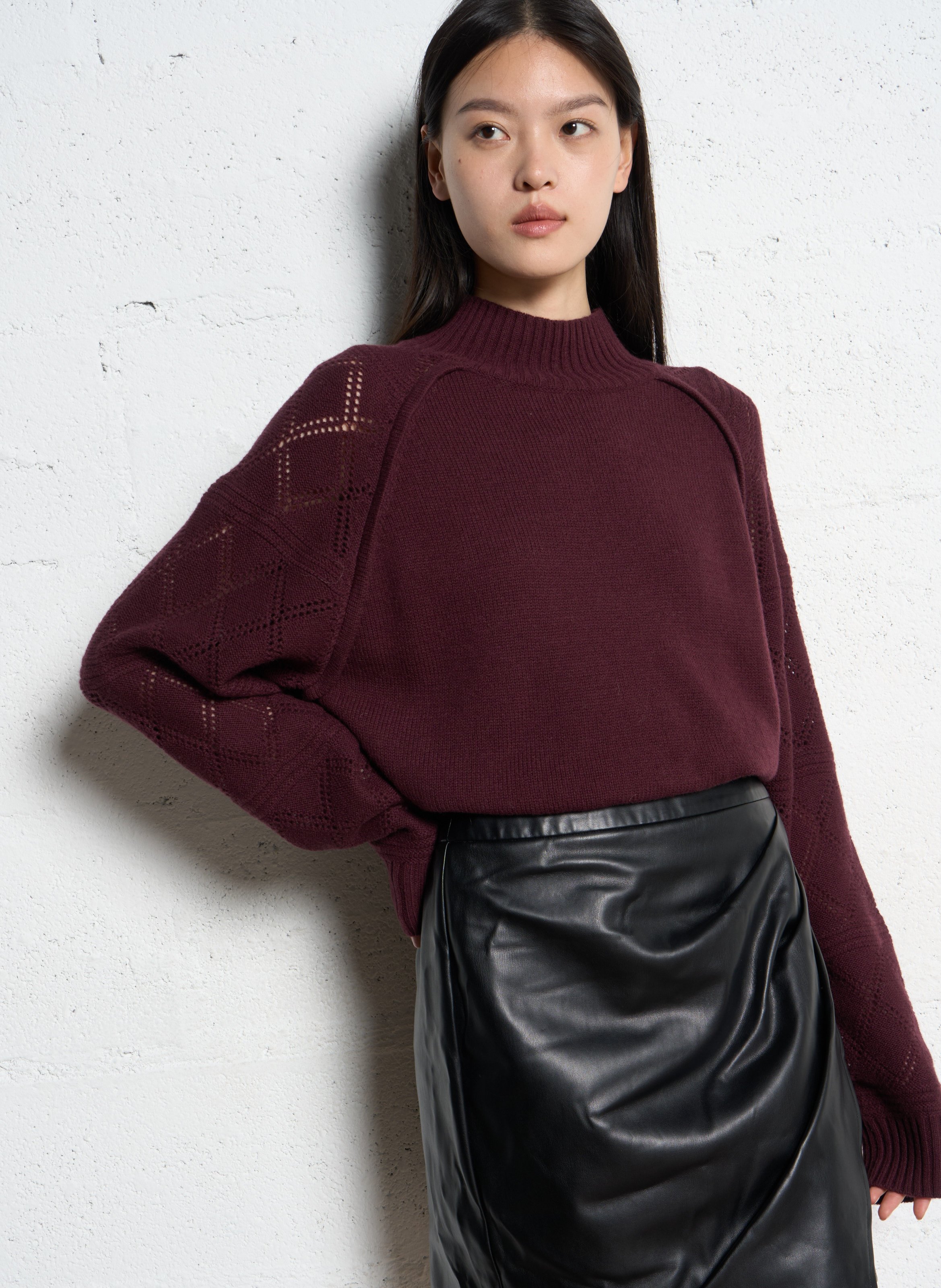 Pull droit en laine IKKS Violet