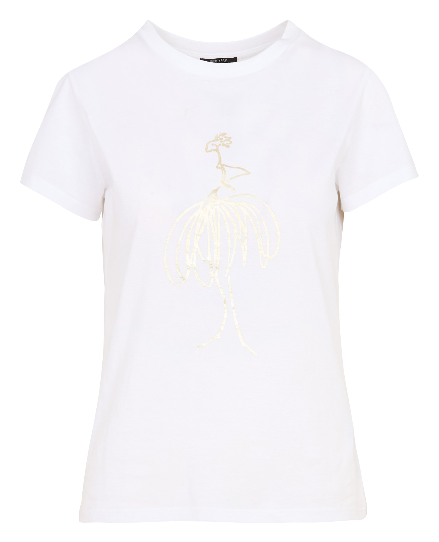 Tee-shirt col rond en coton ONE STEP Blanc