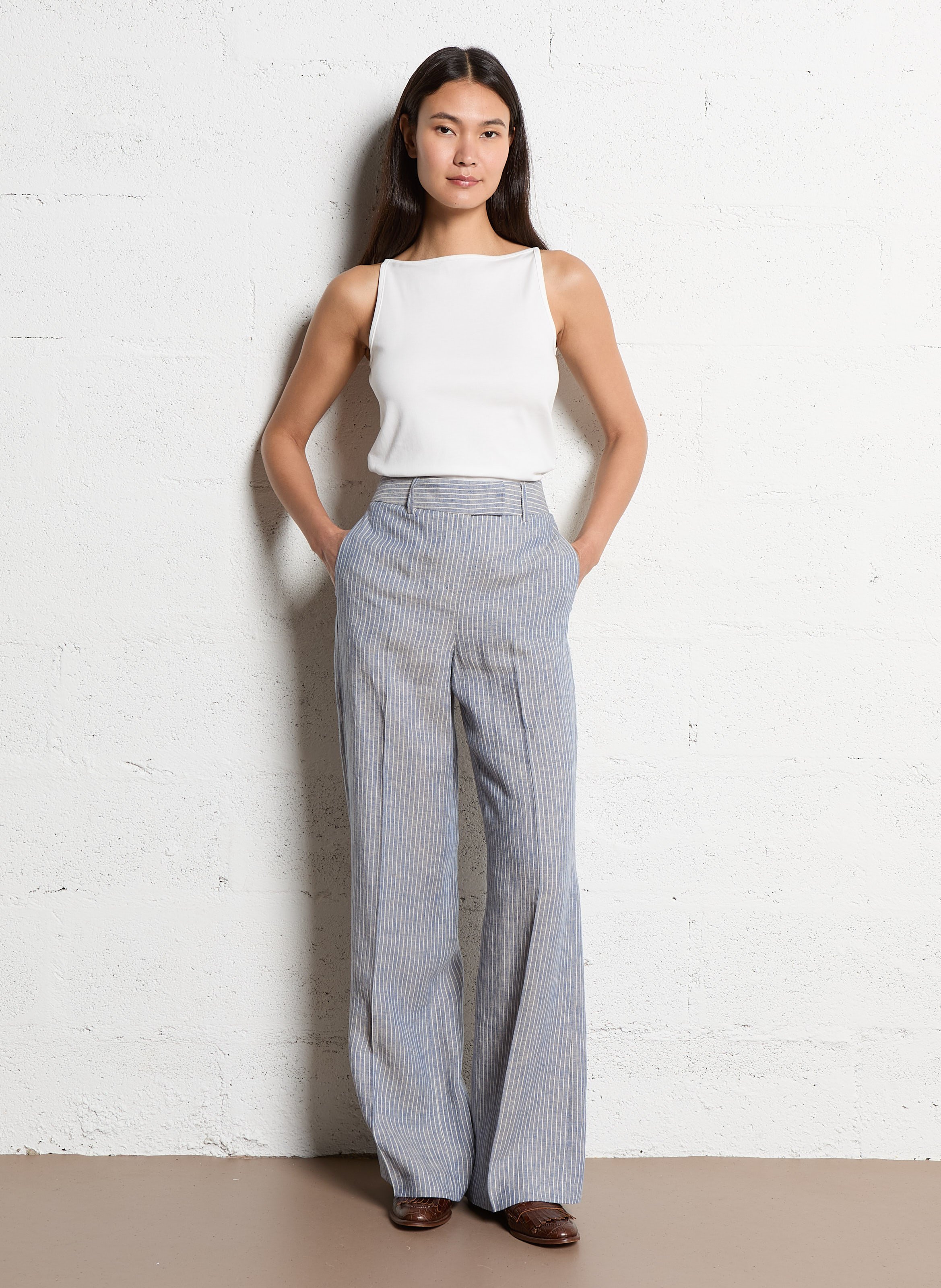 Cotton straight top MAISON 123 White