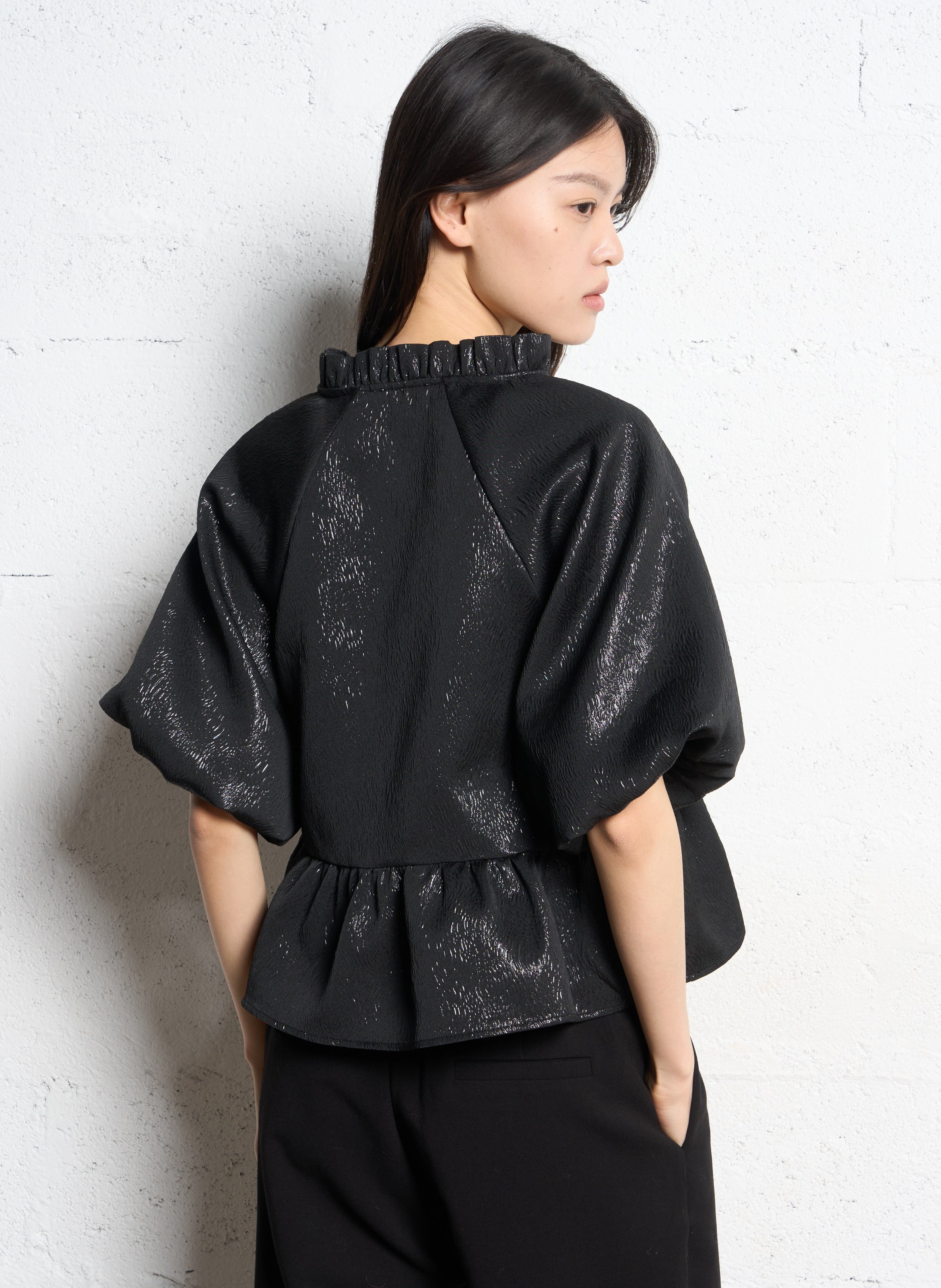 Oversize Peplum Top SUNCOO Schwarz