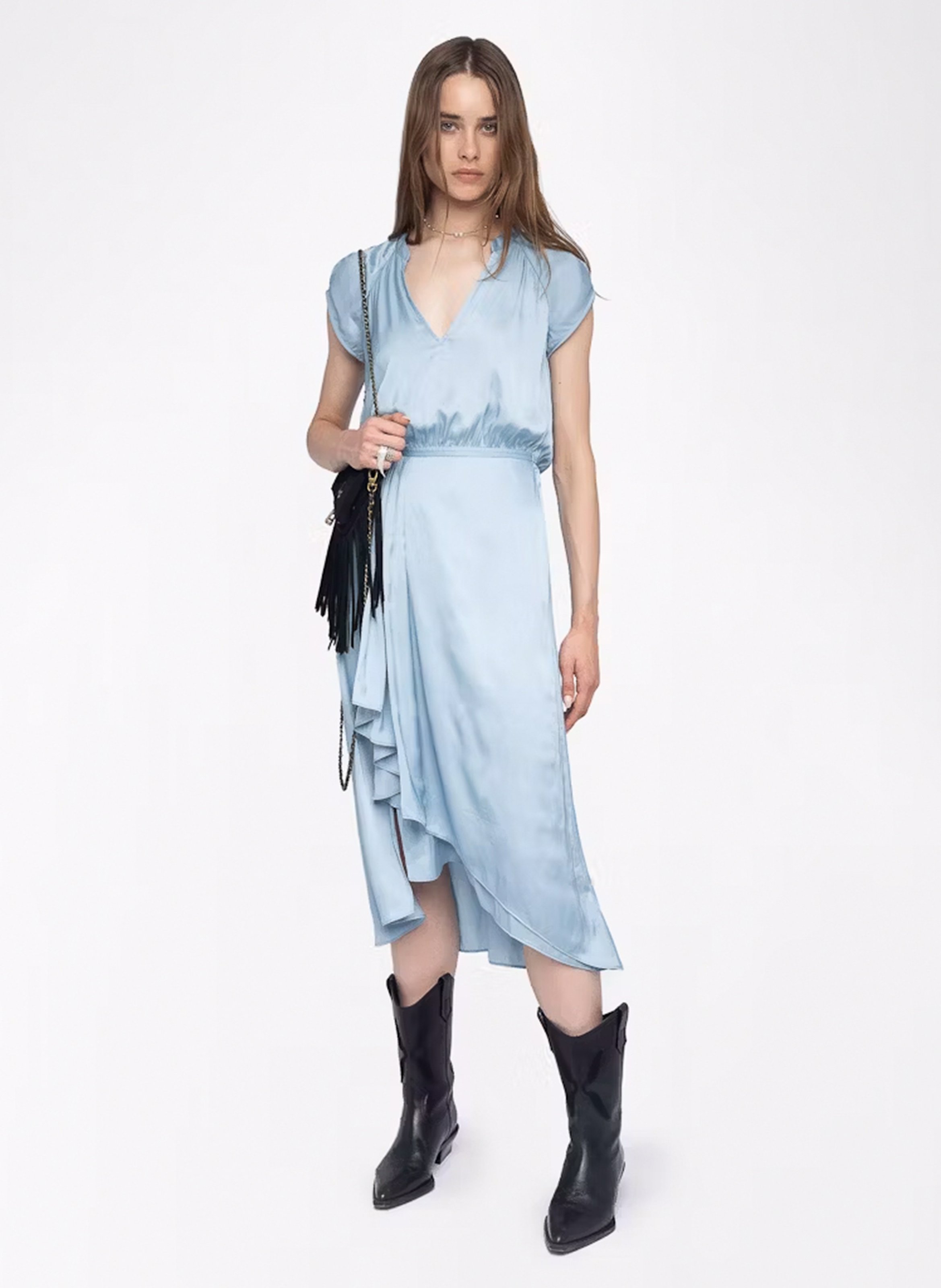 Robe midi col tunisien en satin  ZADIG&VOLTAIRE