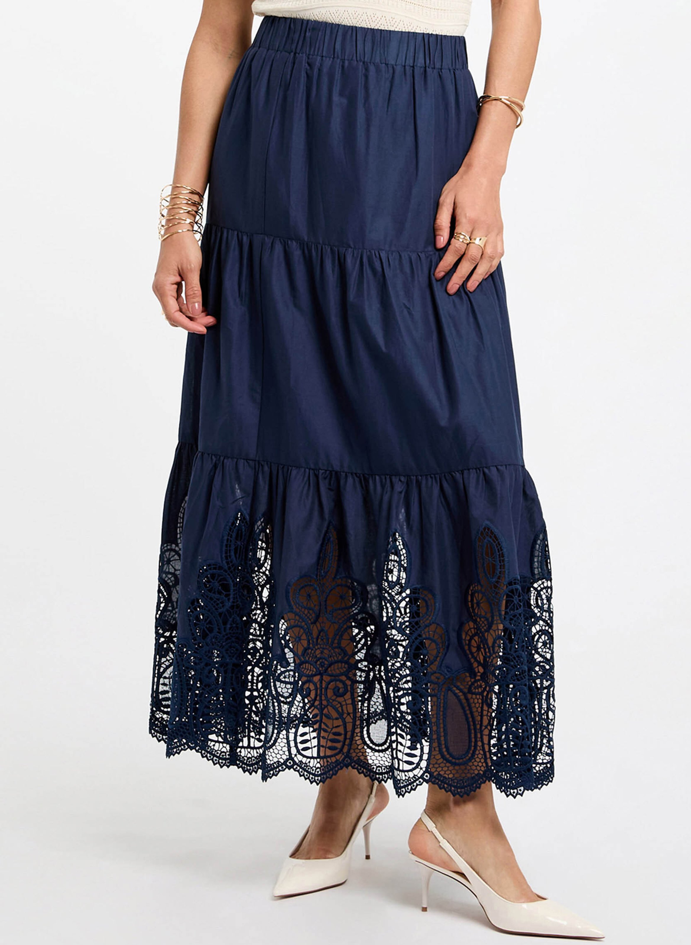 Katoenen midirok Anaïs MORGAN Blauw