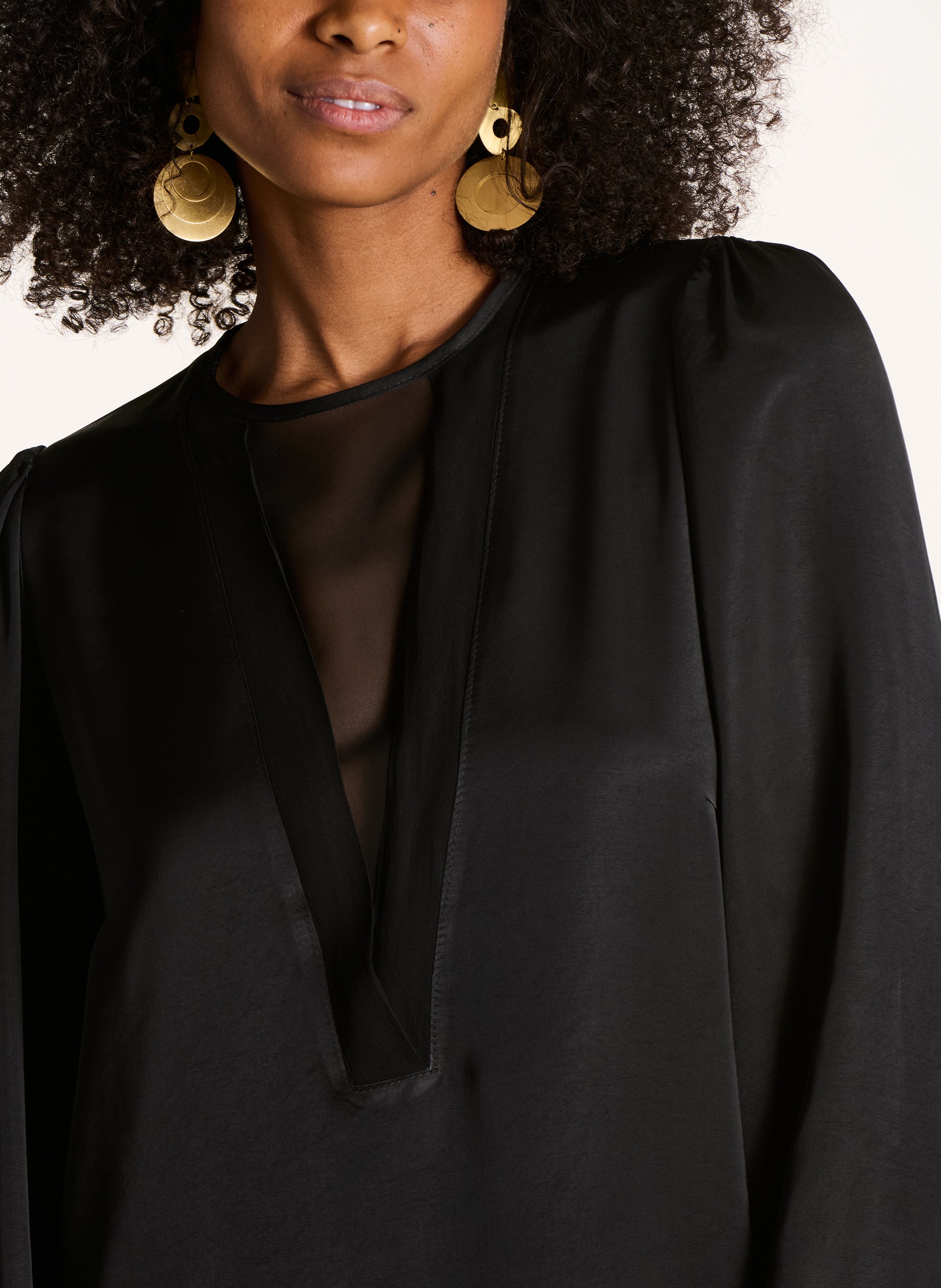 Robe courte col rond LA FEE MARABOUTEE Black