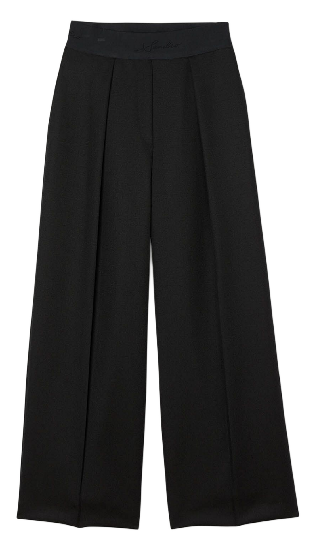 Pantalon large en laine SANDRO Noir