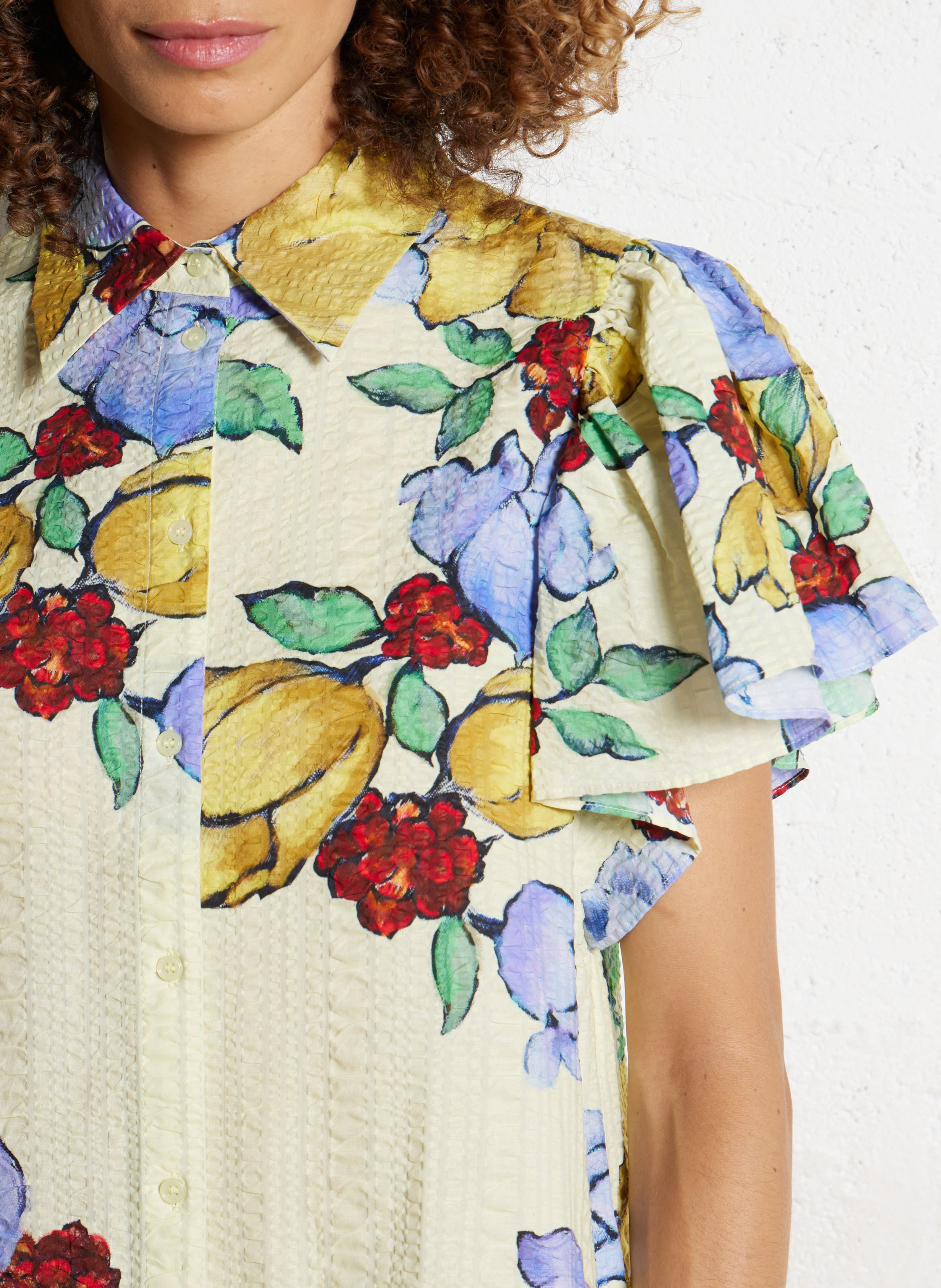 Bio-Baumwollbluse mit klassischem Kragen STELLA NOVA Mehrfarbig