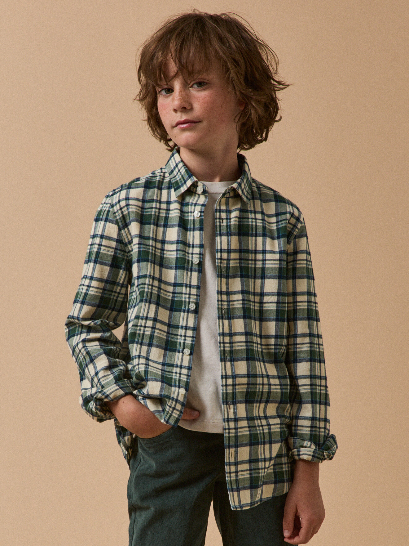 Flannel checkered shirt CYRILLUS Green