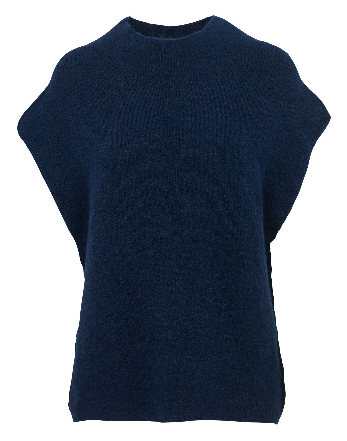 Ärmelloses Oversize-Strickoberteil in Uni-Farben. ACOTE Blau
