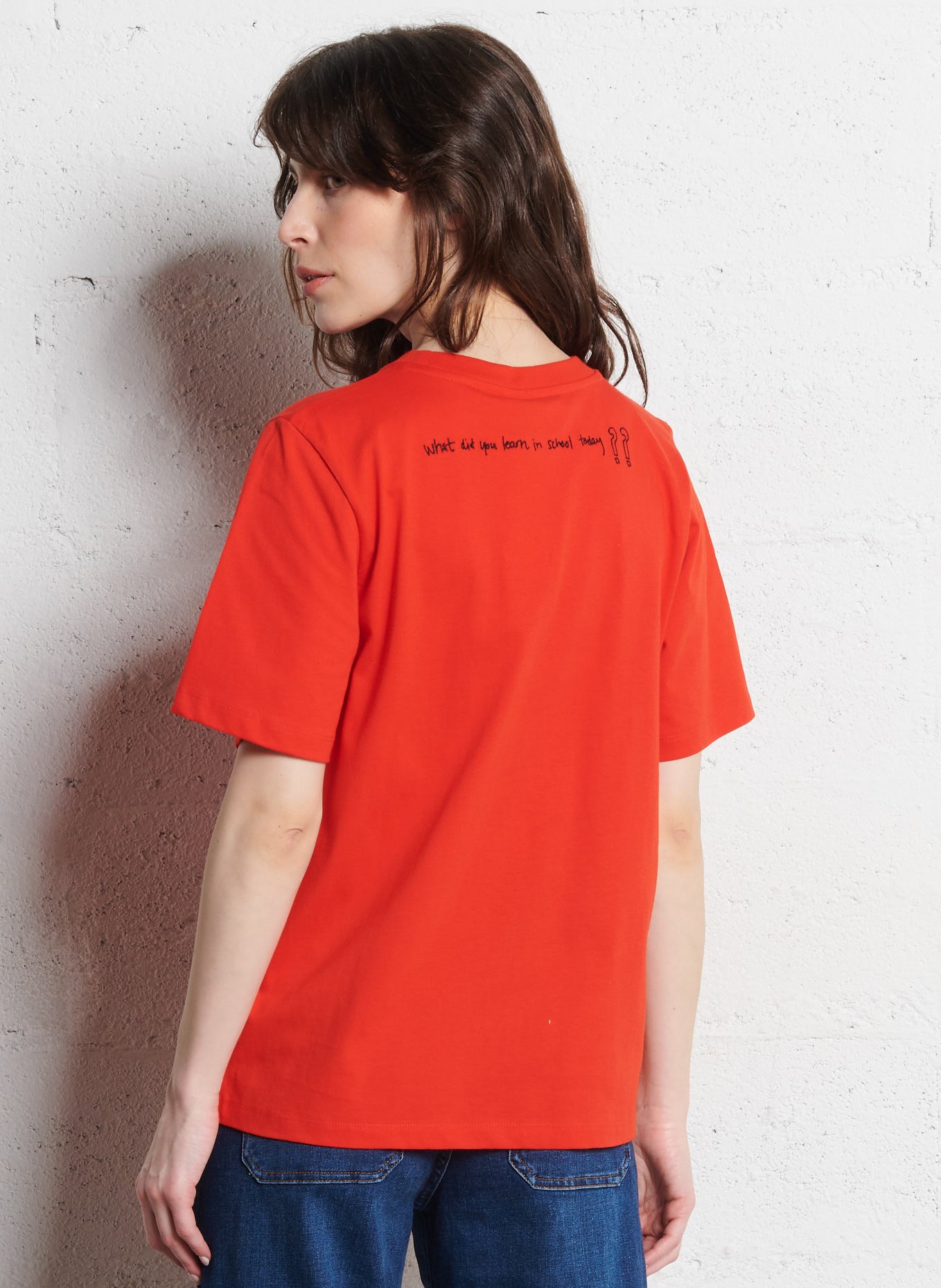 Tee-shirt droit col rond en coton STELLA NOVA Rouge