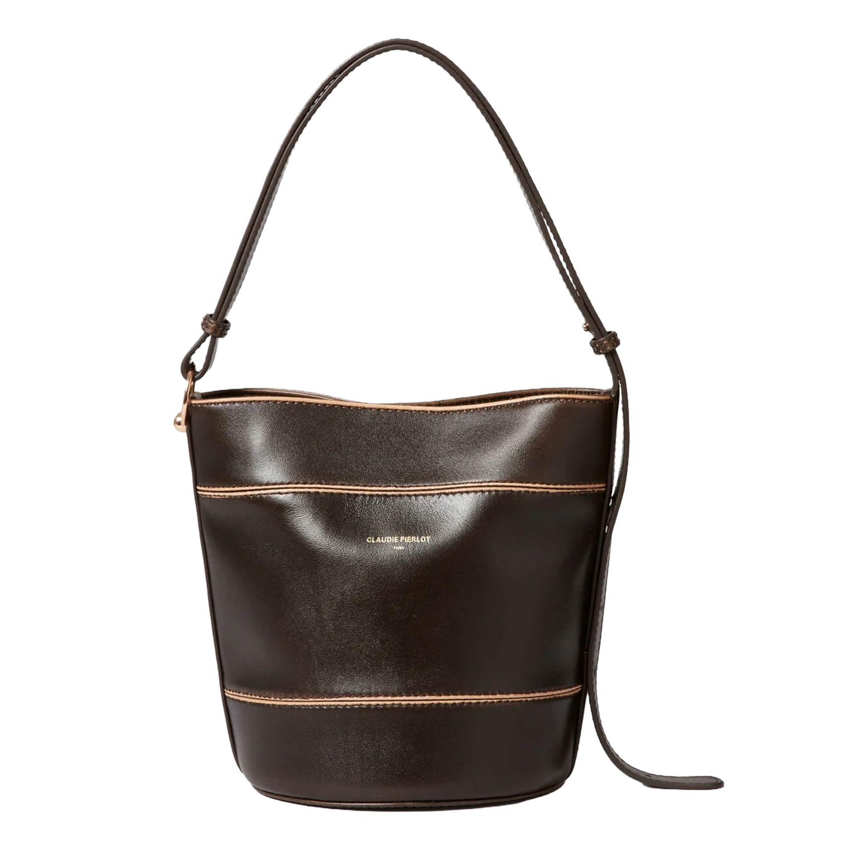 Sac à main sceau en cuir CLAUDIE PIERLOT Marron