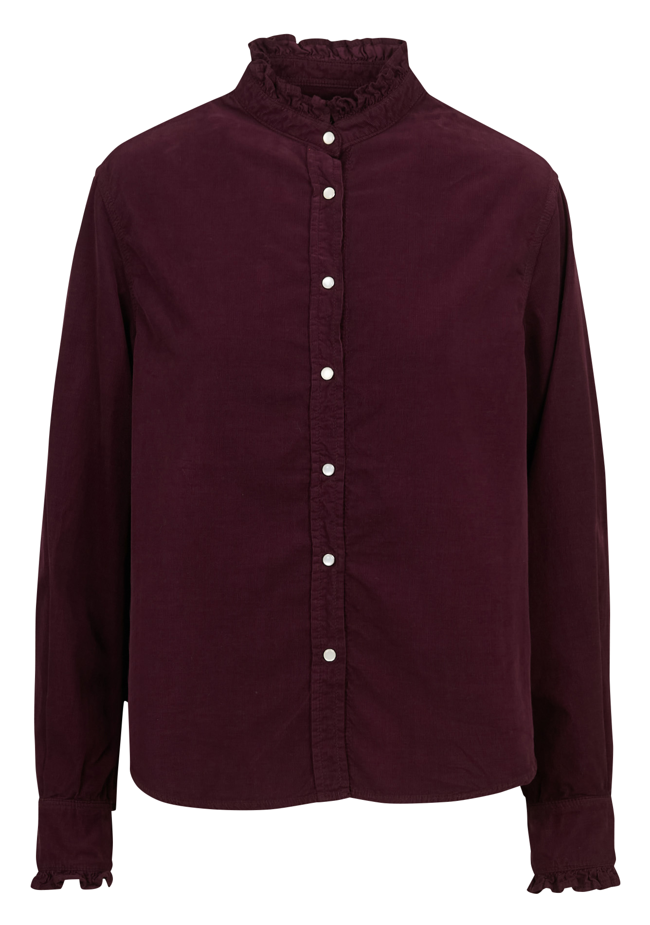 Cotton corduroy shirt with Victorian collar ACQUAVERDE Plums