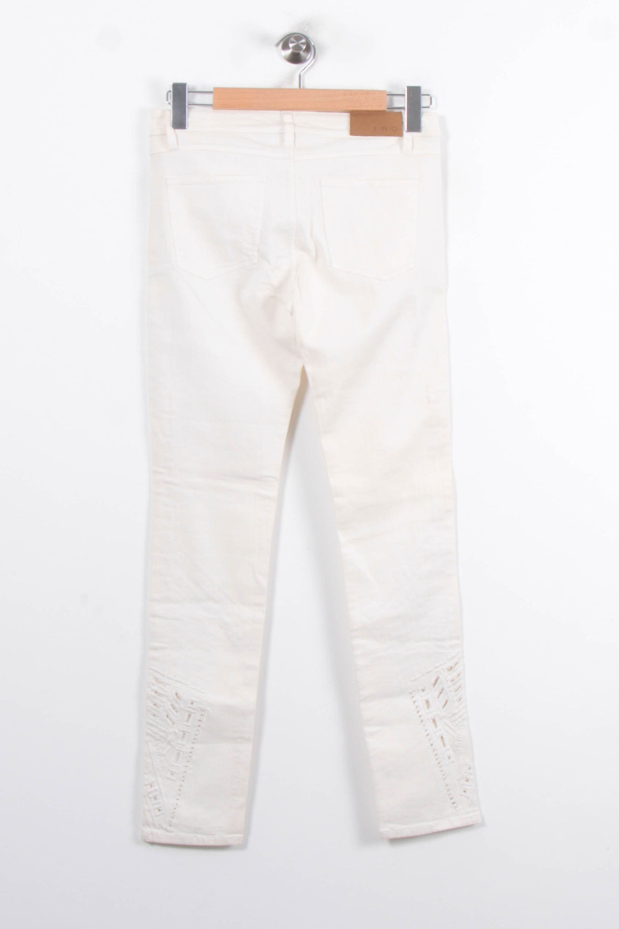Cropped slim jeans with studs IRO - Seconde Main White