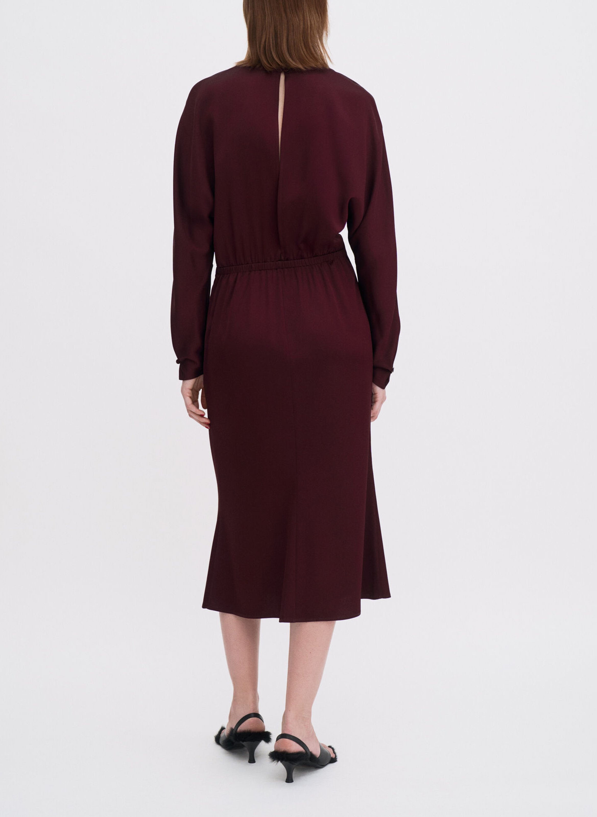 Robe droite midi dos ouvert unie FILIPPA K Rouge