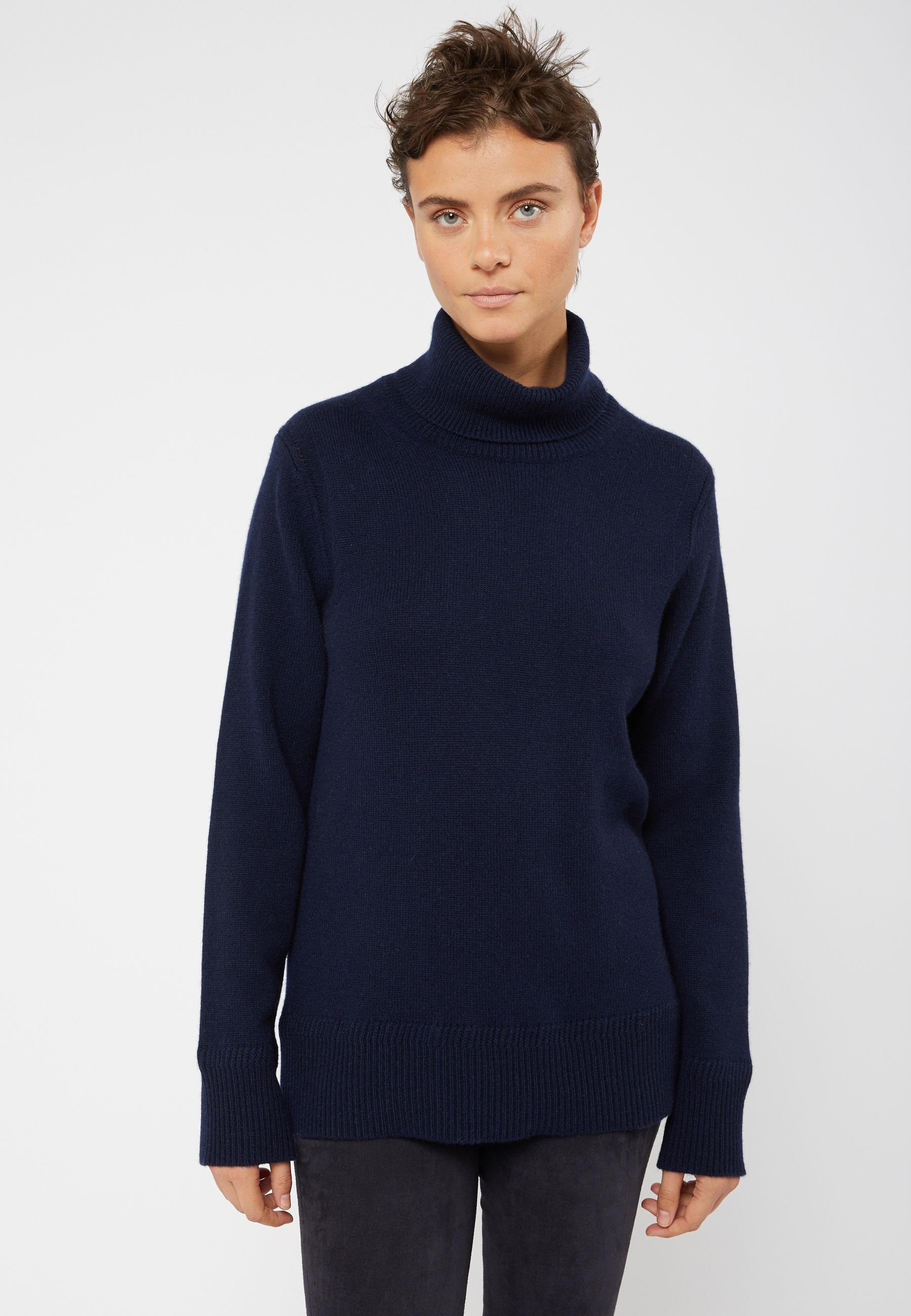 Oversized cashmere turtleneck sweater RODIER Blue