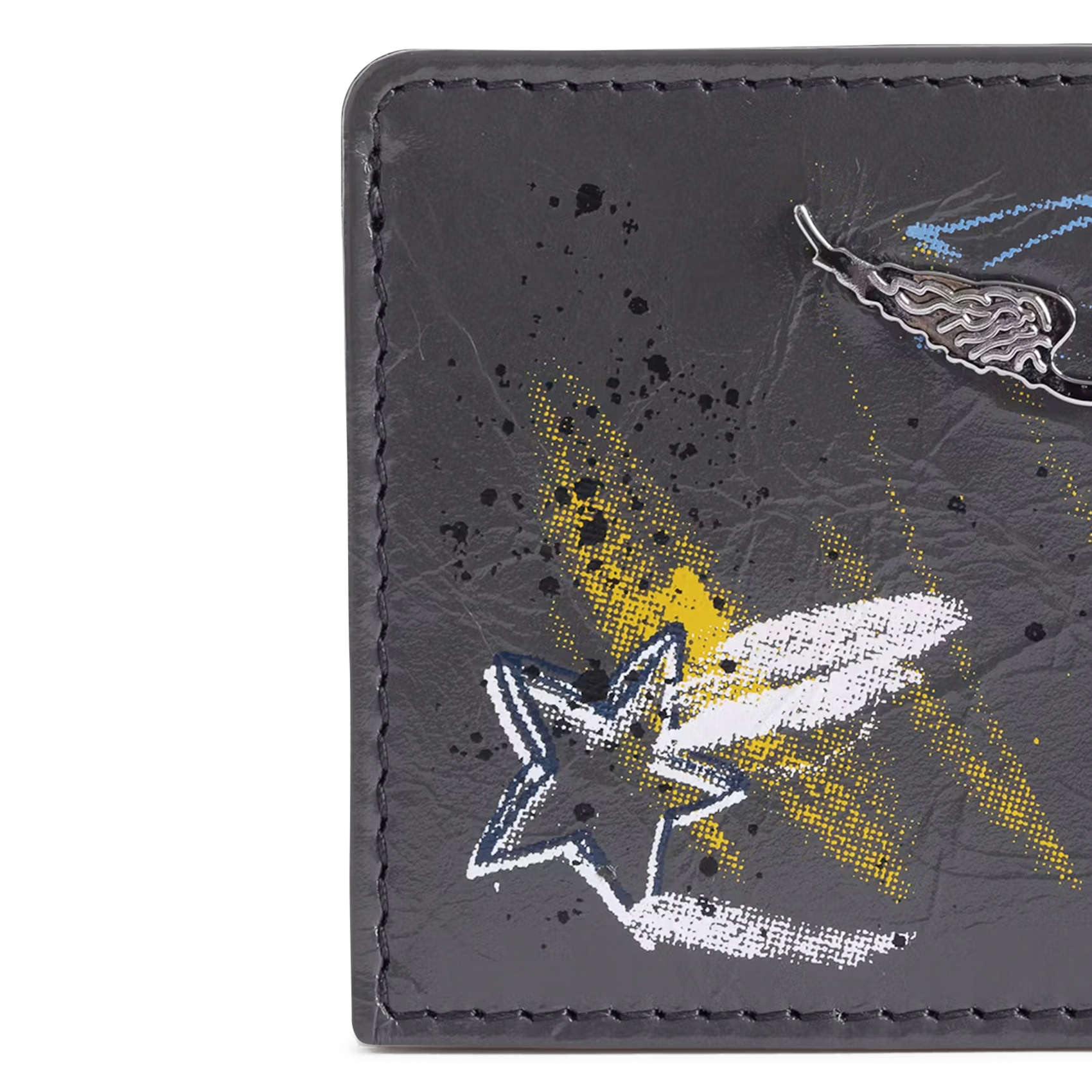 Porte-cartes en cuir imprimé ZADIG&VOLTAIRE Gris