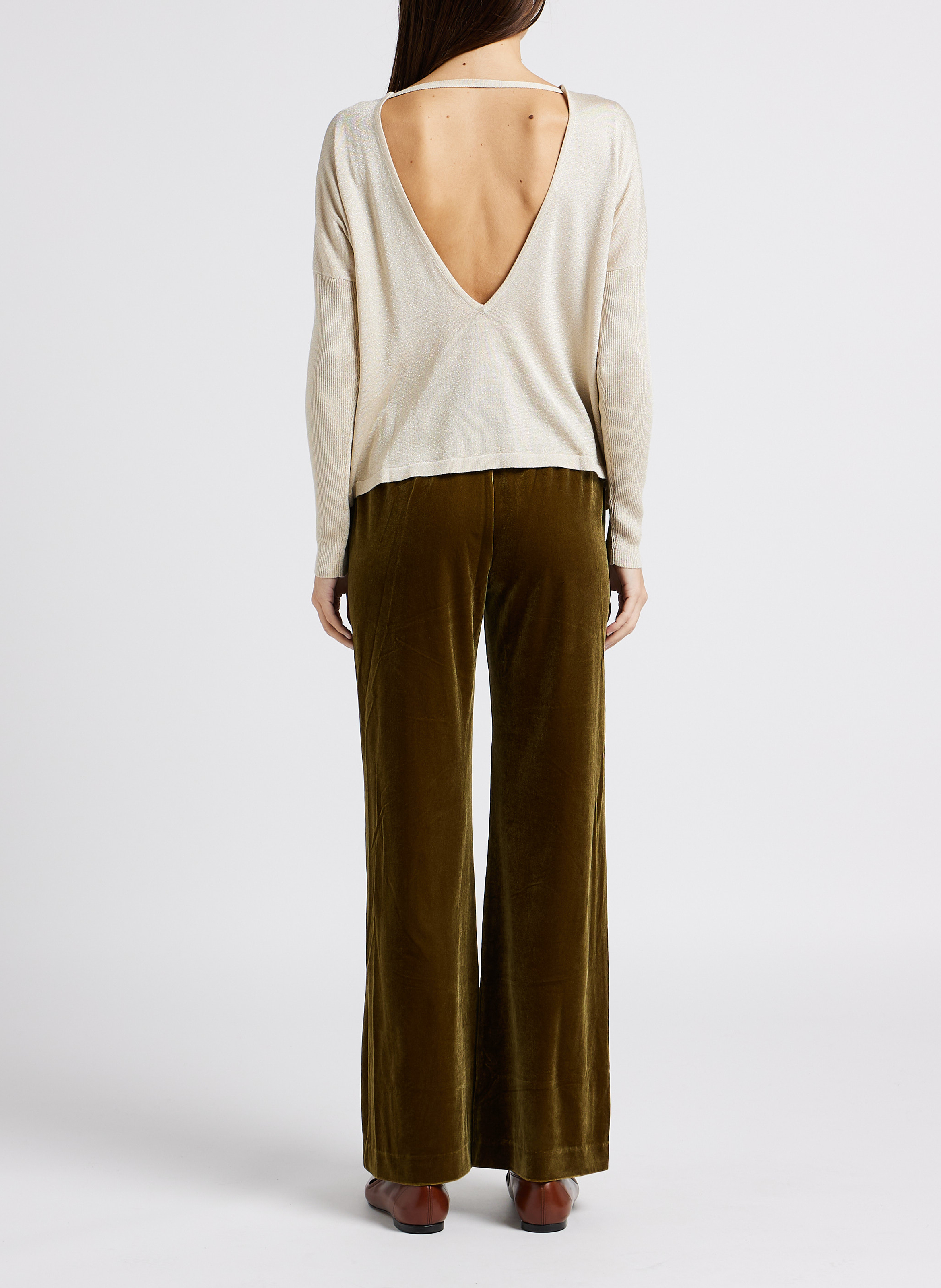 Weiter Pullover mit Rundhalsausschnitt KARMA KOMA Beige