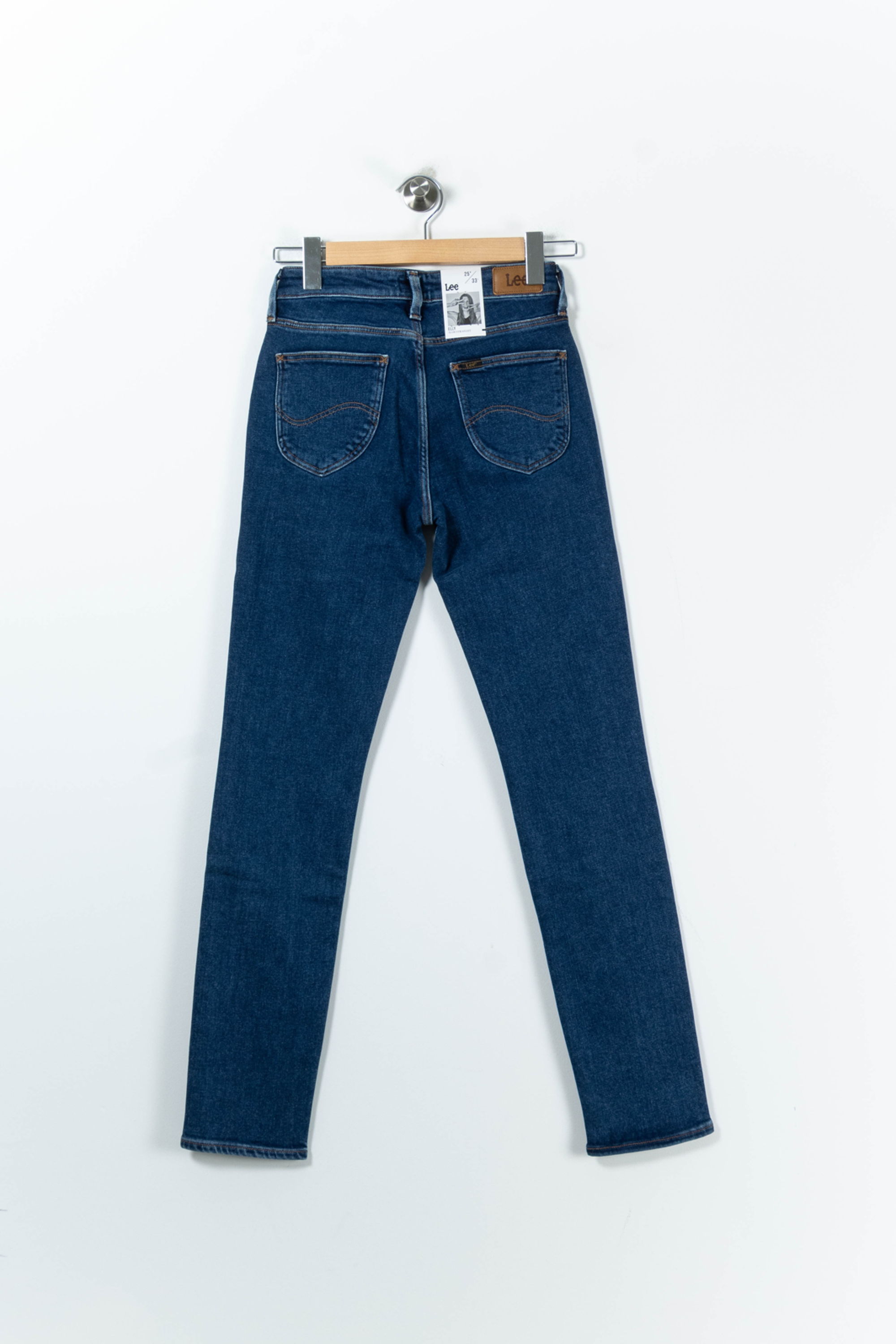 Cropped slim jeans with studs LEE - Seconde Main Blue
