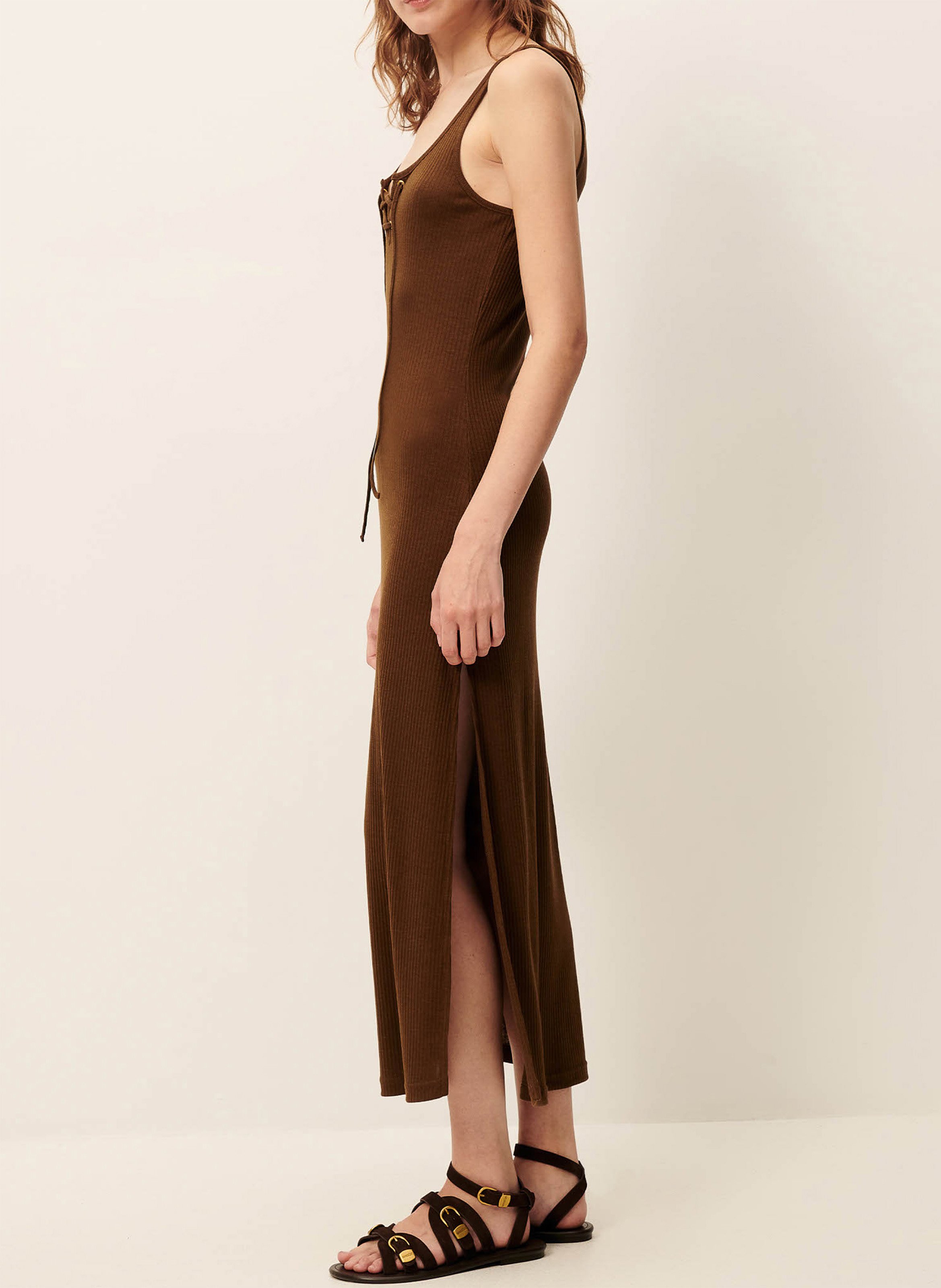 Lange gebreide jurk SESSUN Bruin