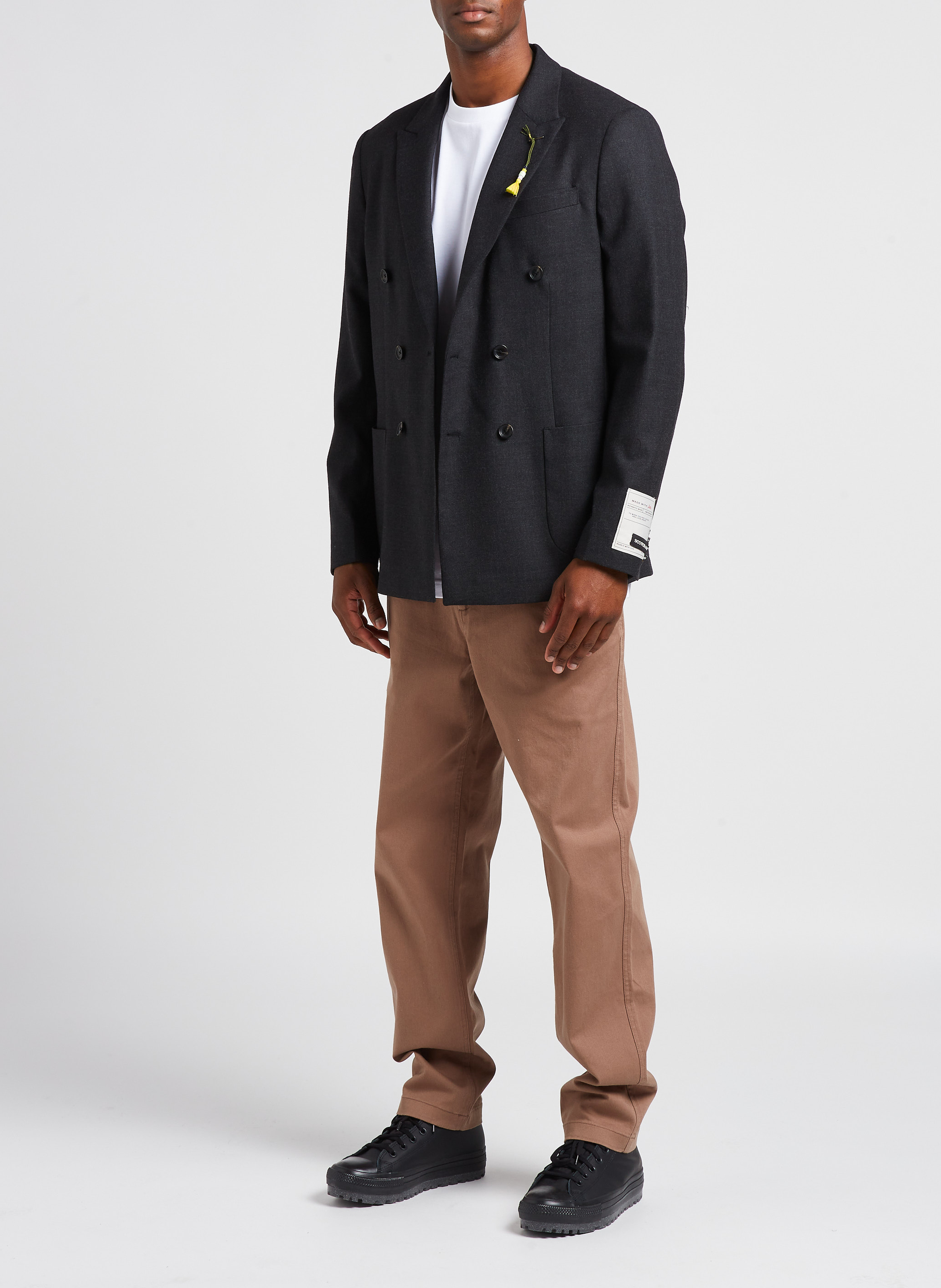 Pantalon droit en coton mélangé MINIMUM Beige