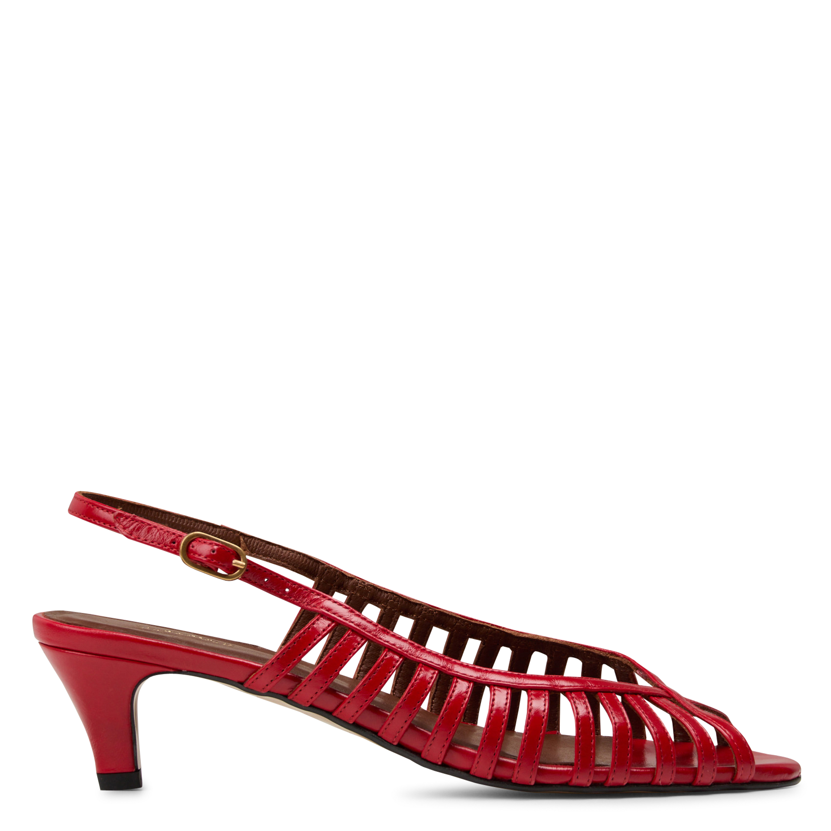 Sandales à talons en cuir verni ANONYMOUS COPENHAGEN Rouge