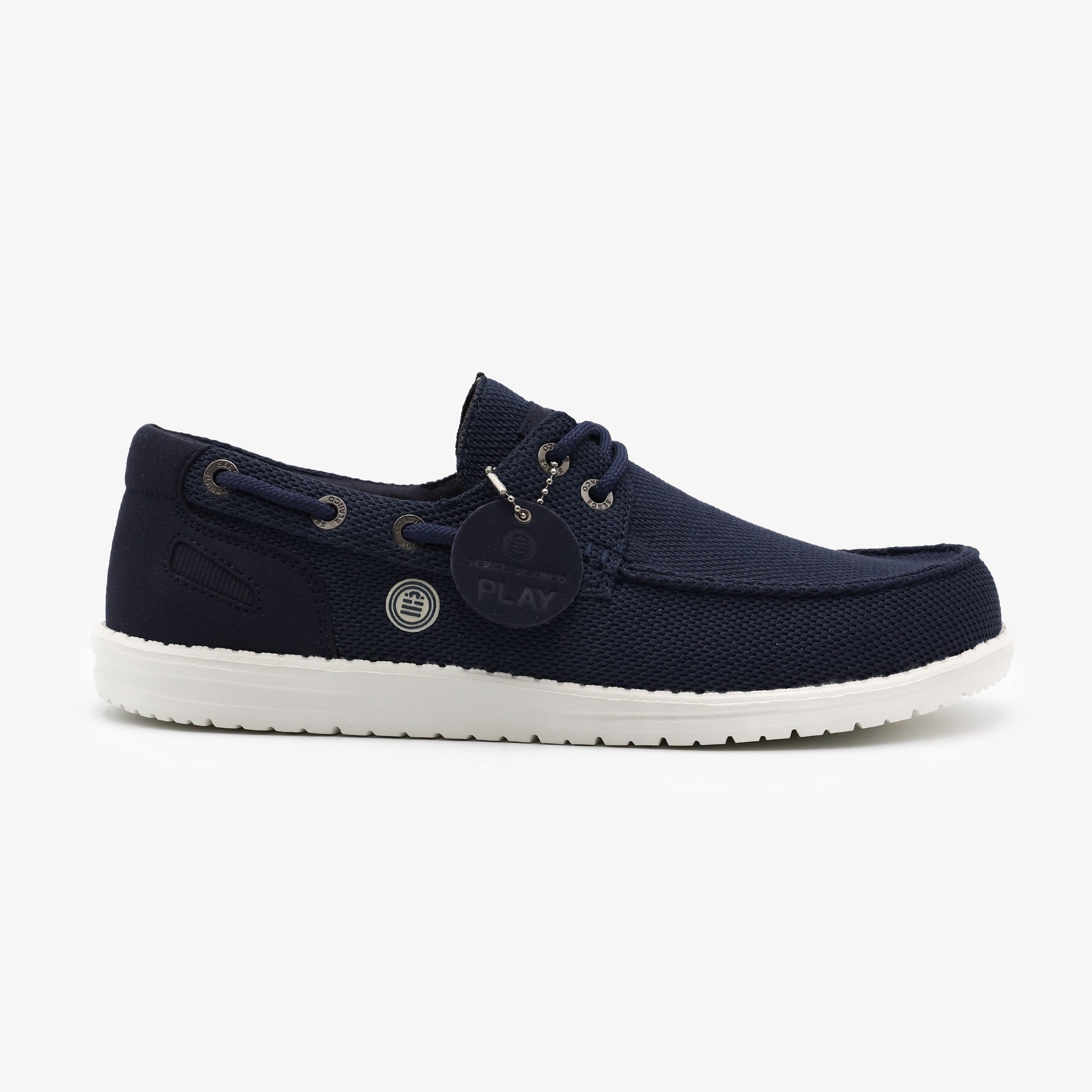 Boat shoes in stretch mesh SERGE BLANCO Blue
