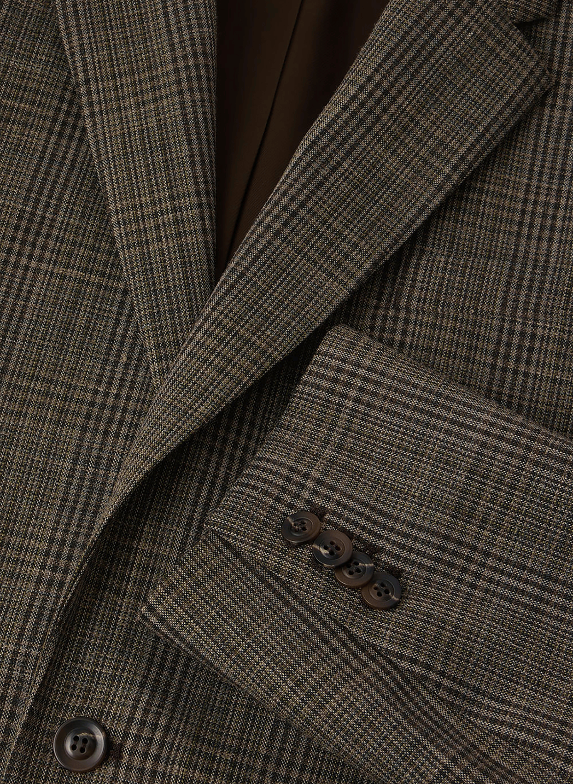 Oversized checked wool-blend jacket with tailored collar SOEUR Brown
