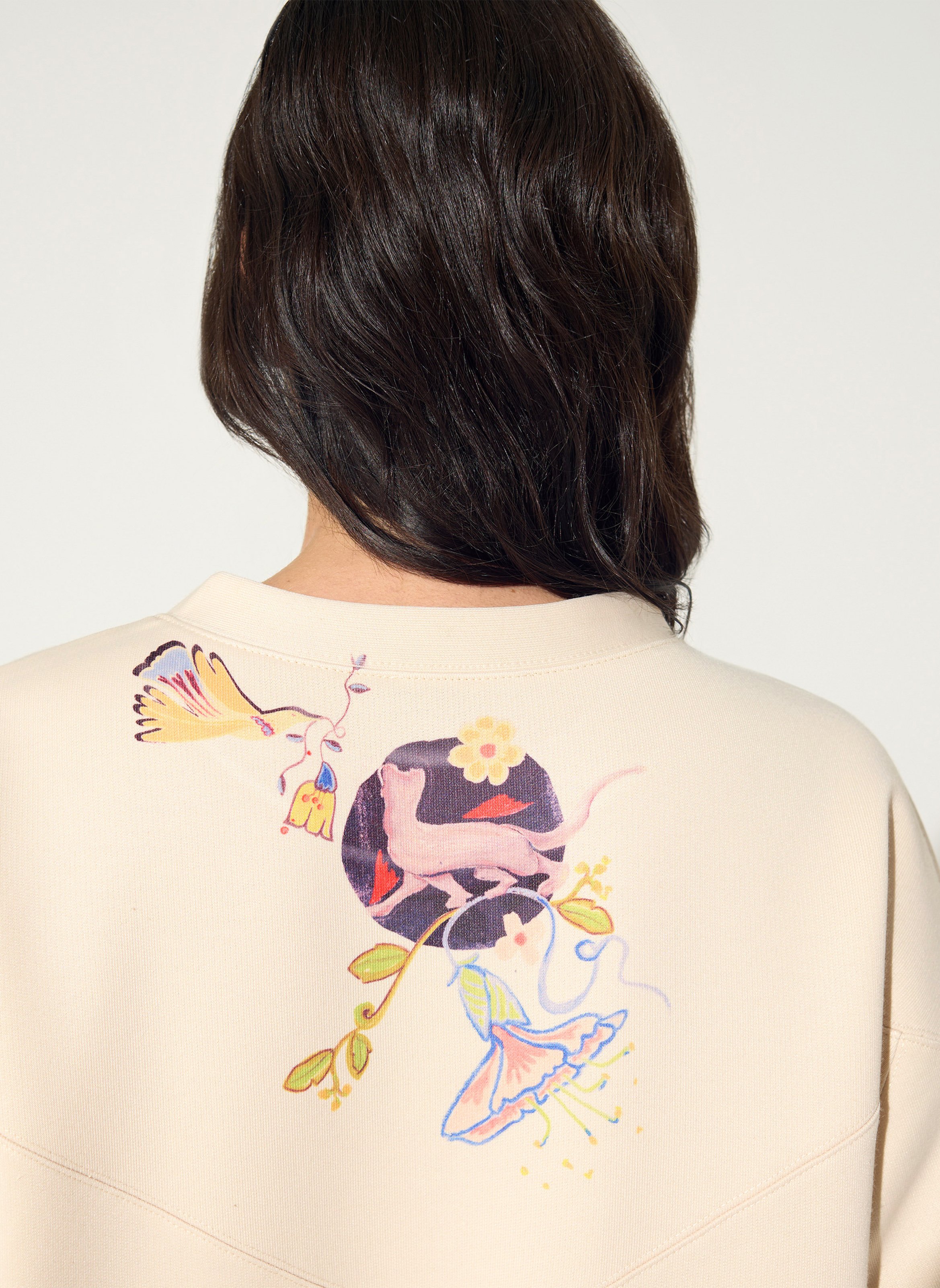 Short-sleeve printed sweatshirt COTELAC White