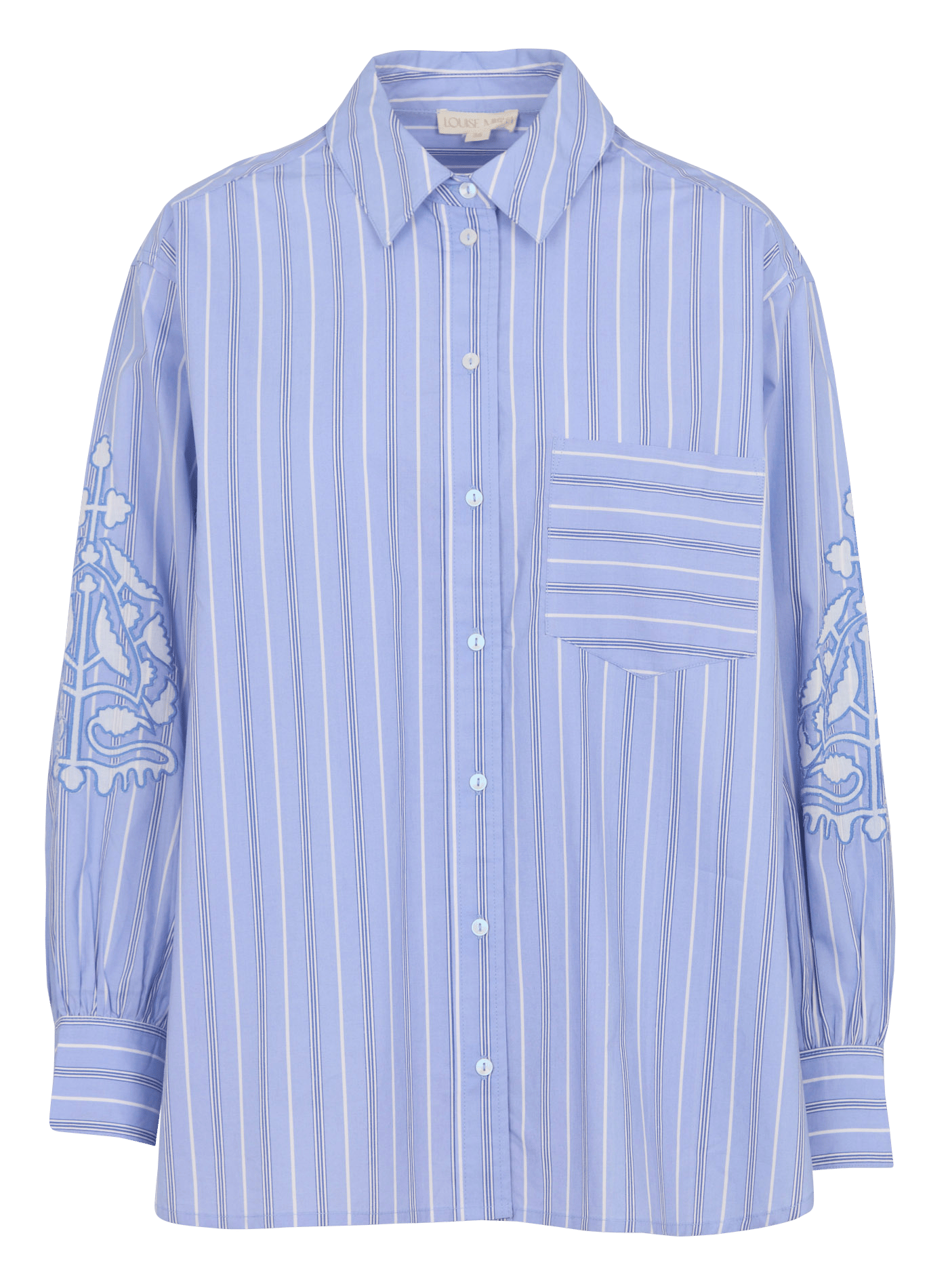 Straight shirt with embroidered details LOUISE MISHA Blue